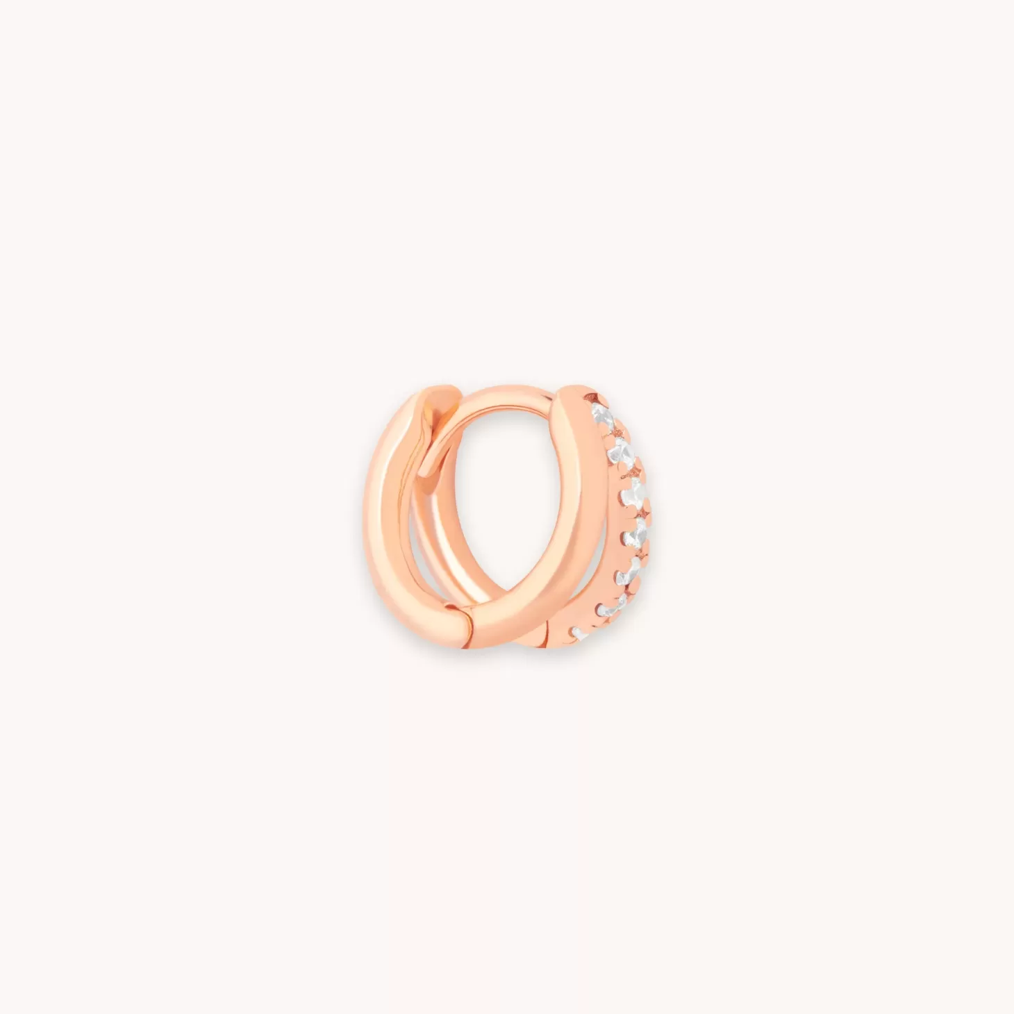 Astrid & Miyu Illusion Crystal Hoop 6.5Mm In Rose Gold 18K Rose Gold Plated Sterling Silver Outlet