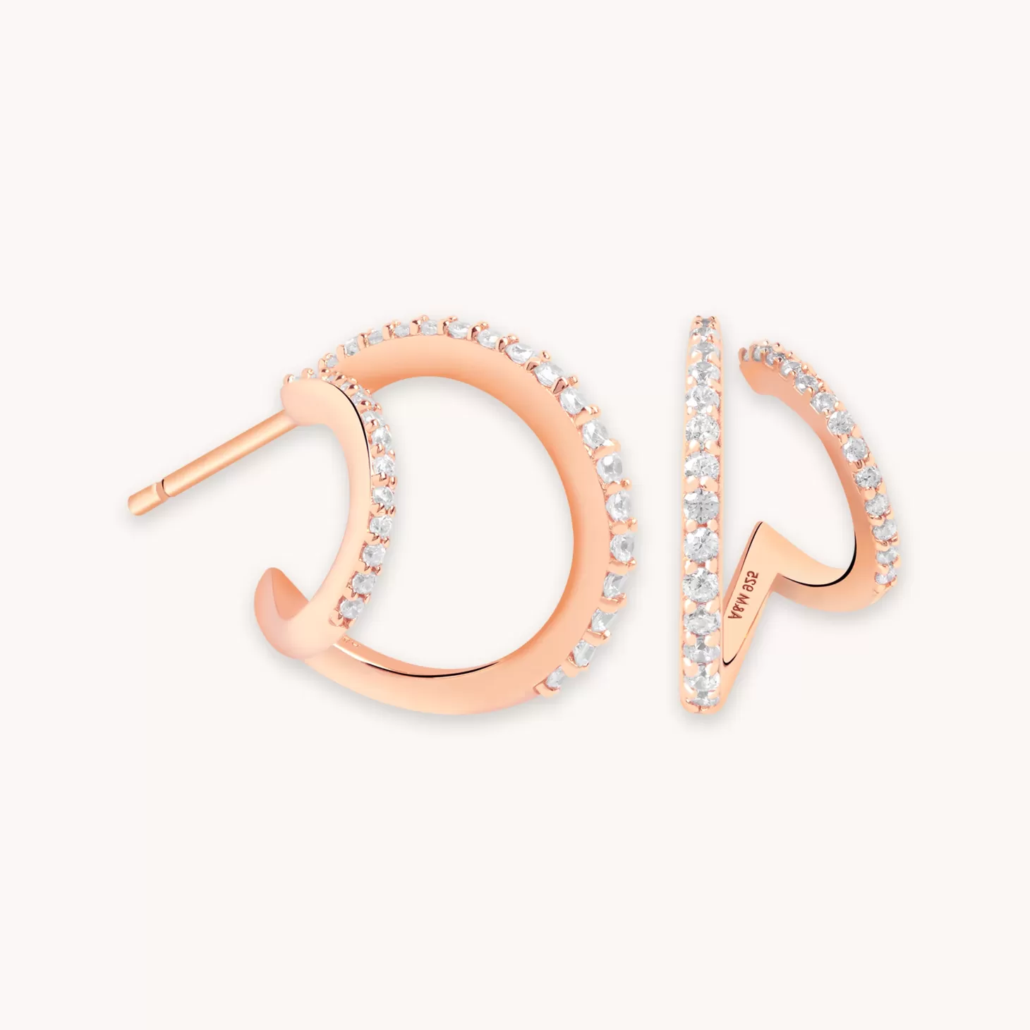 Astrid & Miyu Illusion Crystal Hoops In Rose Gold 18K Rose Gold Plated Sterling Silver Best