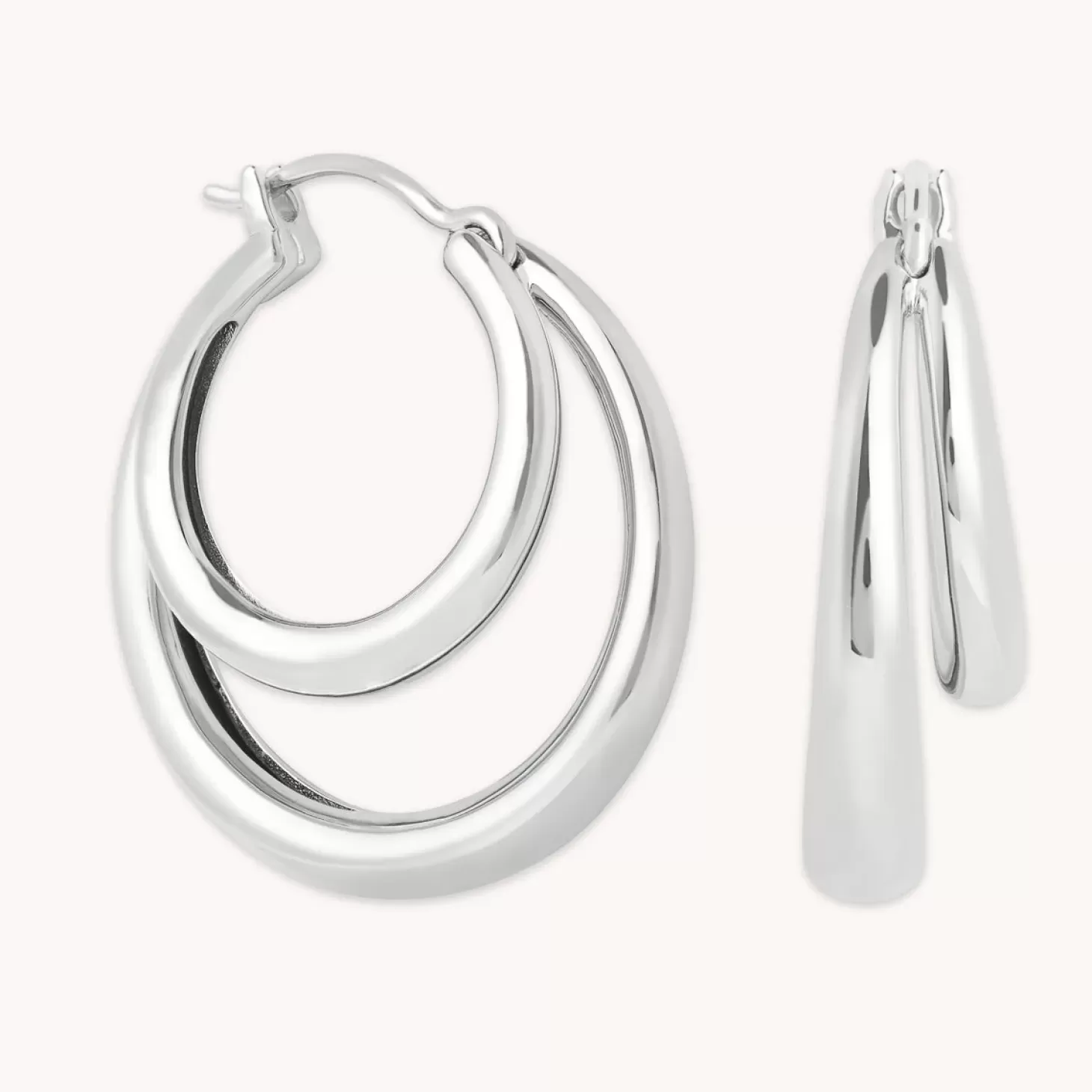 Astrid & Miyu Illusion Dome Hoops In Silver Rhodium Plated Recycled Sterling Silver Store