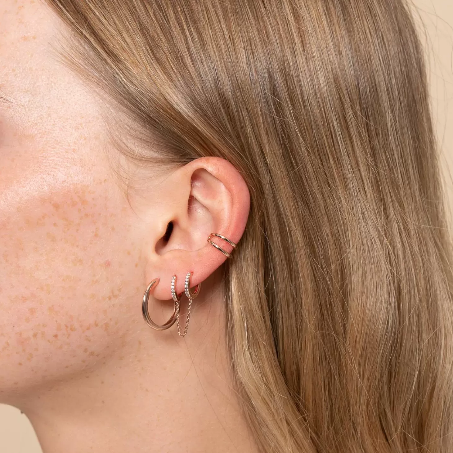 Astrid & Miyu Illusion Essential Ear Cuff In Rose Gold 18K Rose Gold Plated Sterling Silver Cheap