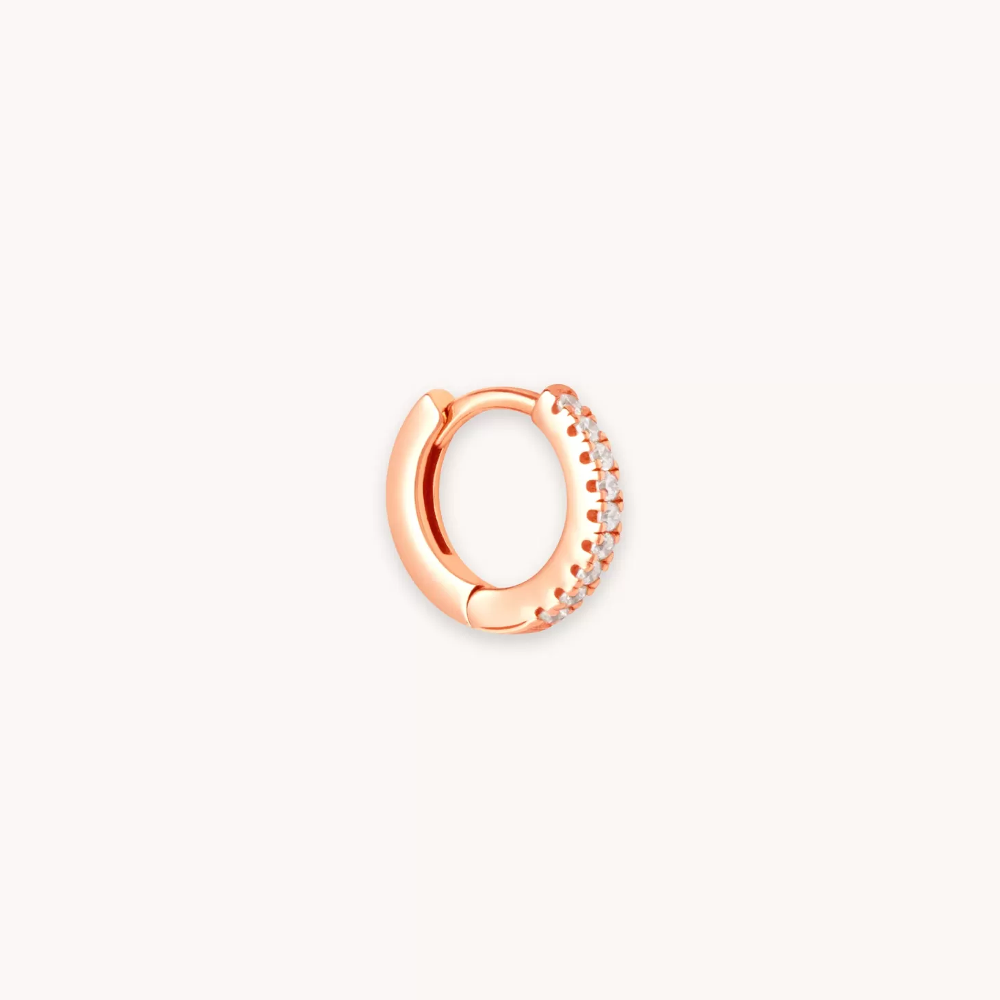 Astrid & Miyu Jewelled Crystal Hoop 6.5Mm In Rose Gold 18K Rose Gold Plated Sterling Silver Hot