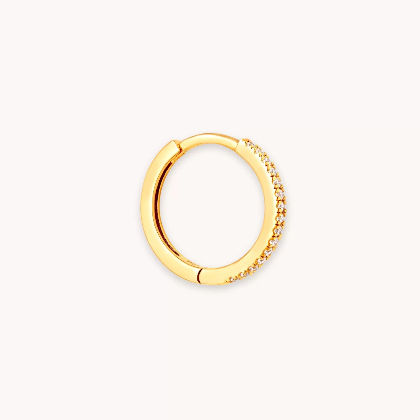 Astrid & Miyu Jewelled Hoop 11.5Mm In Gold 18K Gold Plated Sterling Silver New