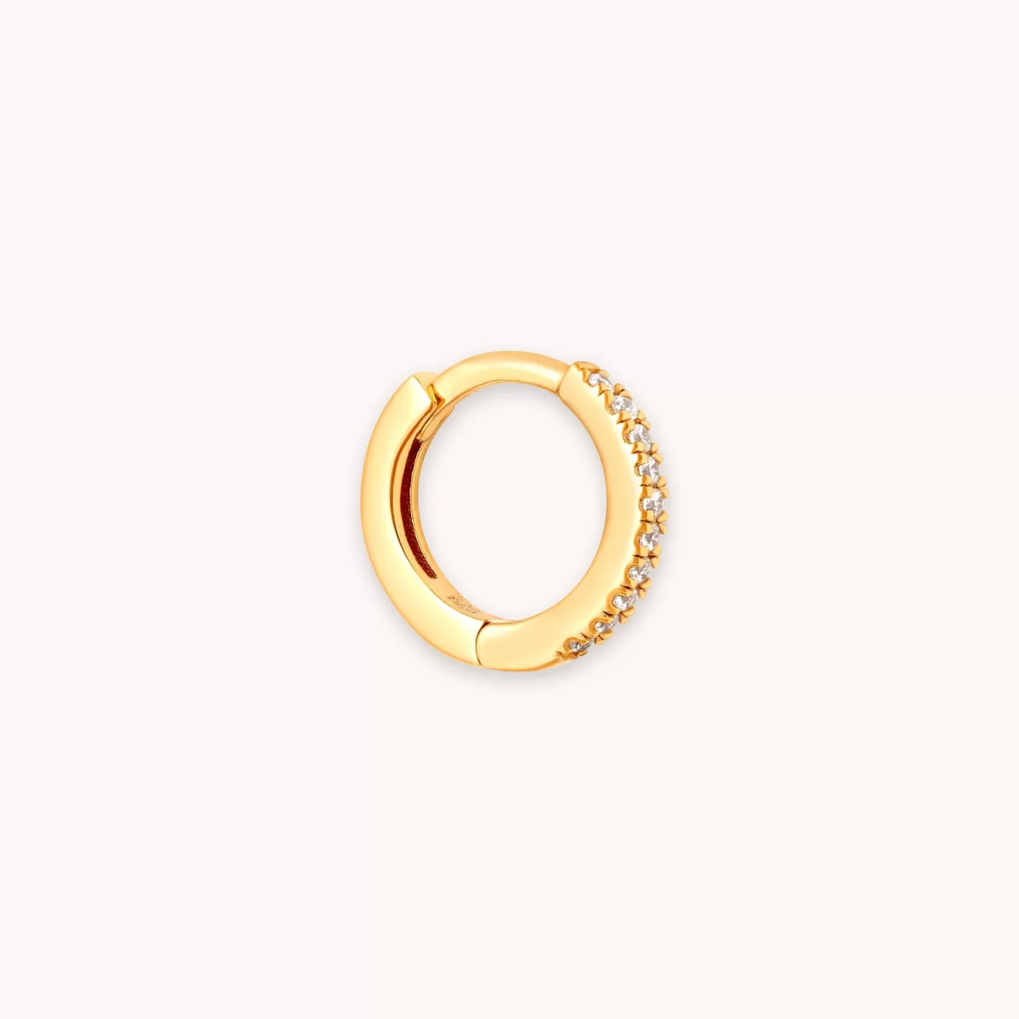 Astrid & Miyu Jewelled Hoop 8Mm In Gold 18K Gold Plated Sterling Silver Shop