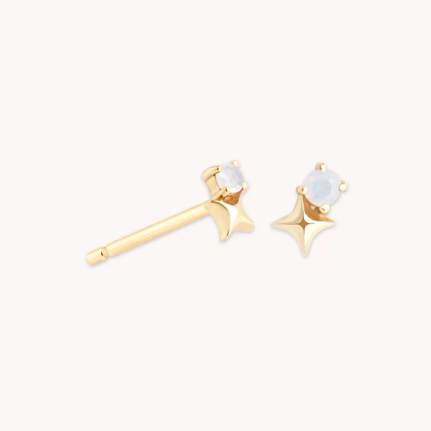 Astrid & Miyu June Birthstone Earrings In Solid Gold 14K Gold New