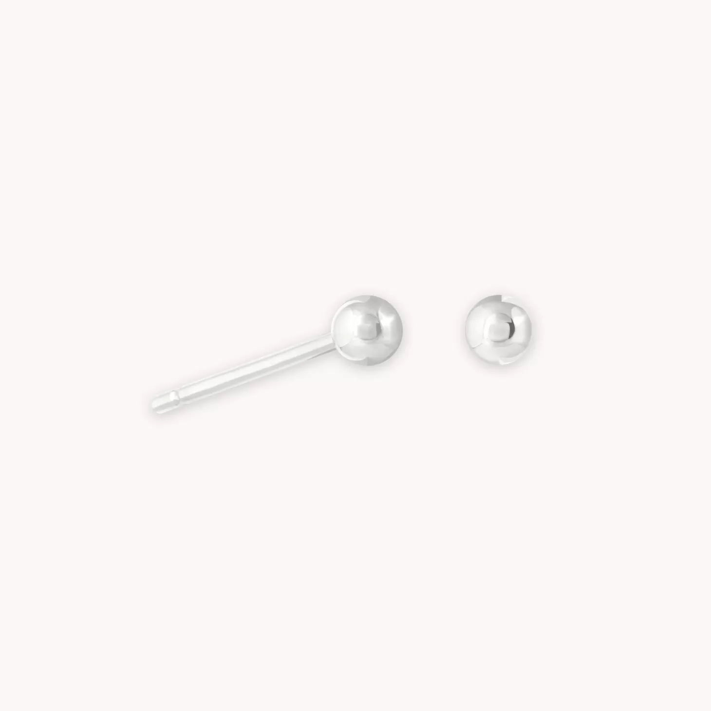 Astrid & Miyu Large Ball Stud Earrings In Solid White Gold 14K White Gold Discount