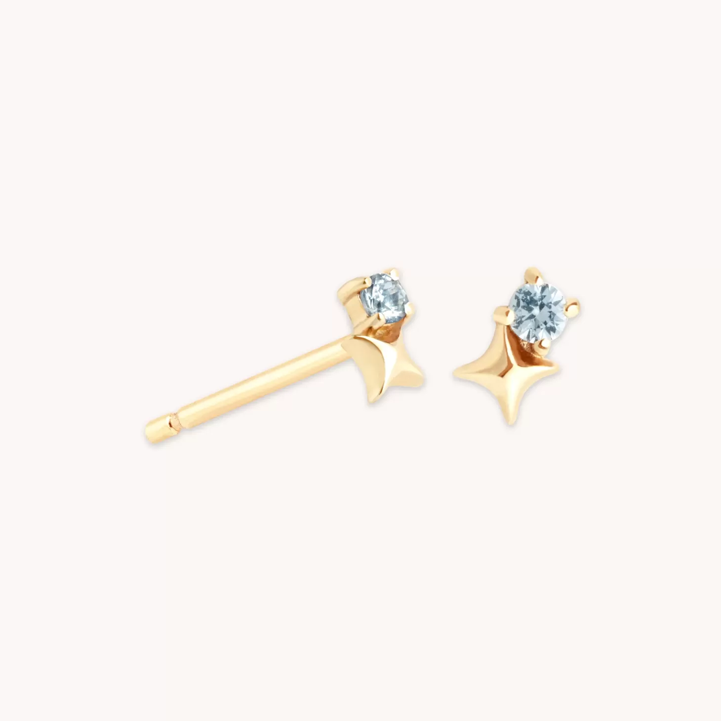 Astrid & Miyu March Birthstone Earrings In Solid Gold 14K Gold Cheap