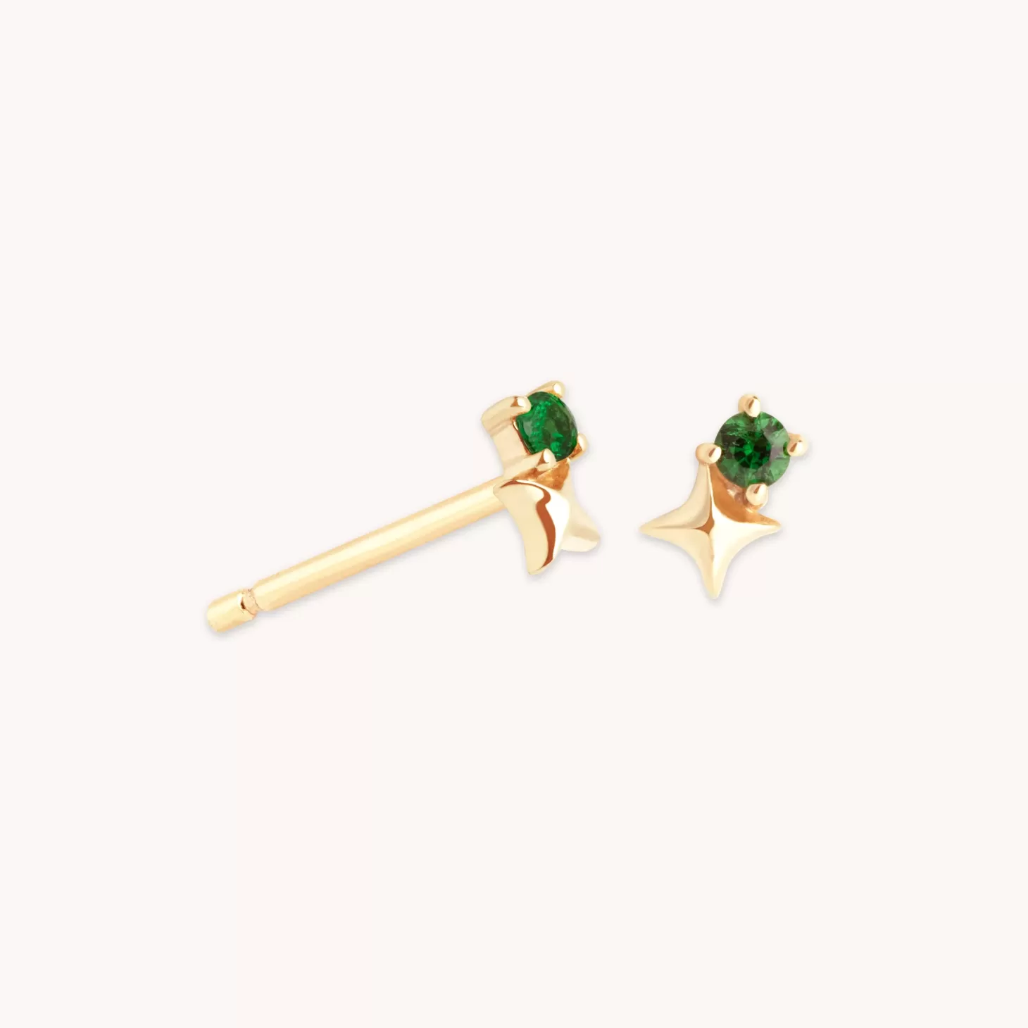 Astrid & Miyu May Birthstone Earrings In Solid Gold 14K Gold Fashion