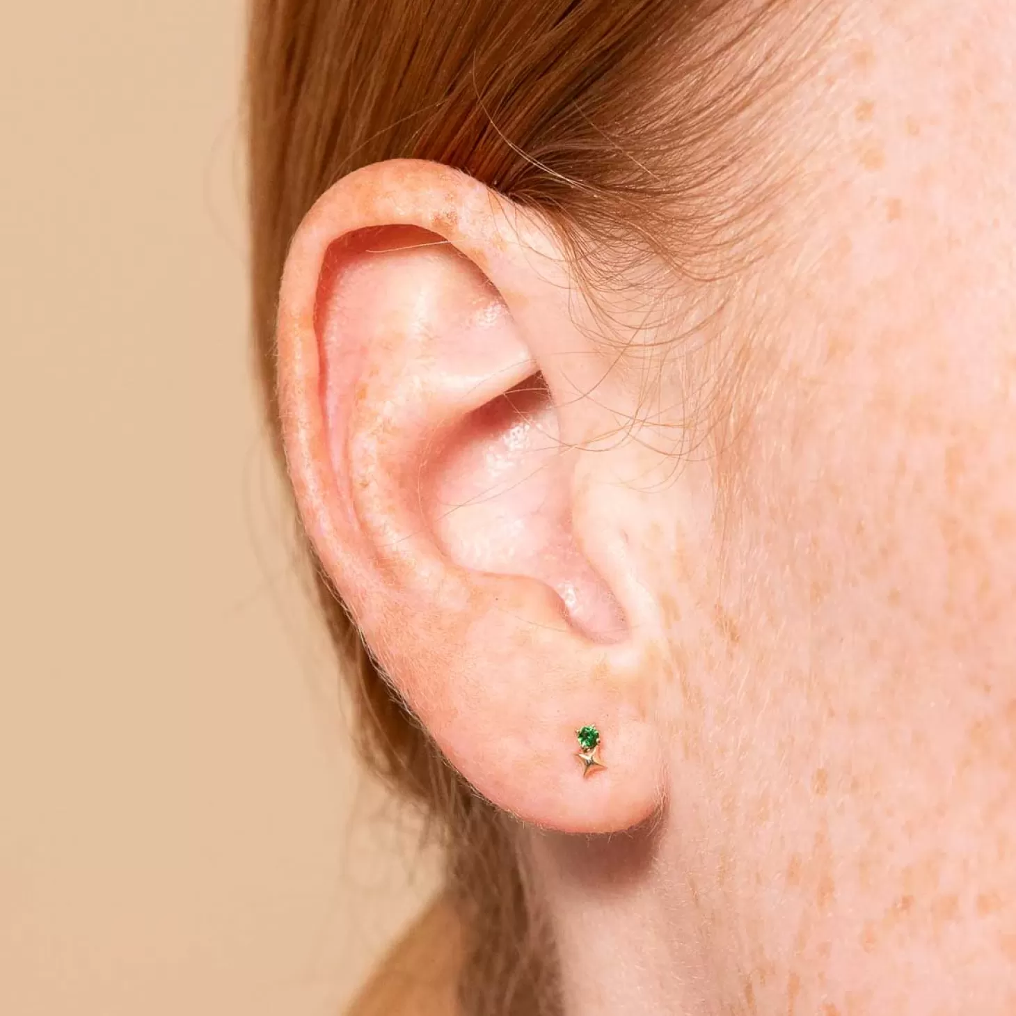 Astrid & Miyu May Birthstone Earrings In Solid Gold 14K Gold Fashion
