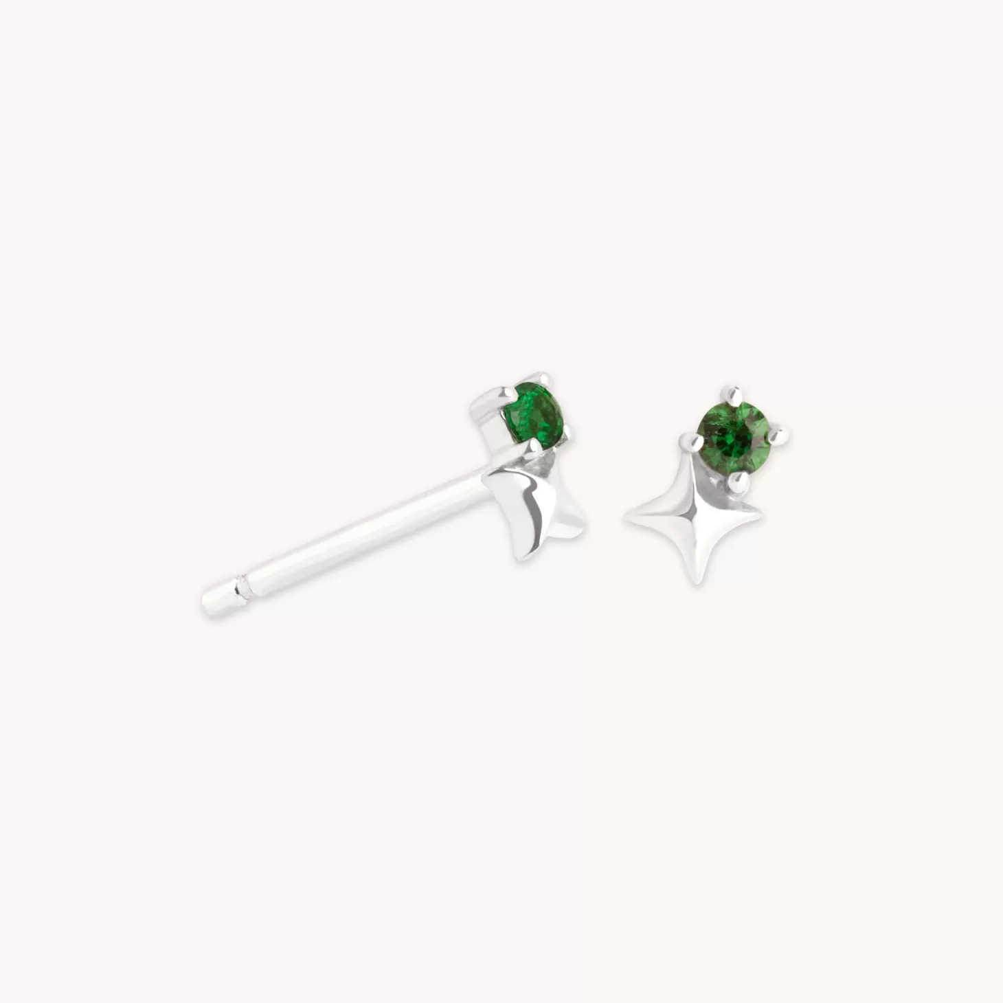 Astrid & Miyu May Birthstone Earrings In Solid White Gold 14K White Gold Sale