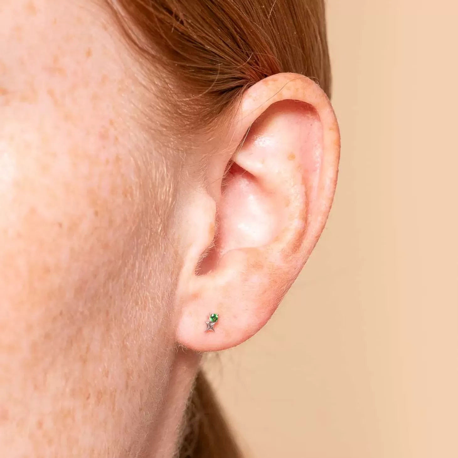 Astrid & Miyu May Birthstone Earrings In Solid White Gold 14K White Gold Sale