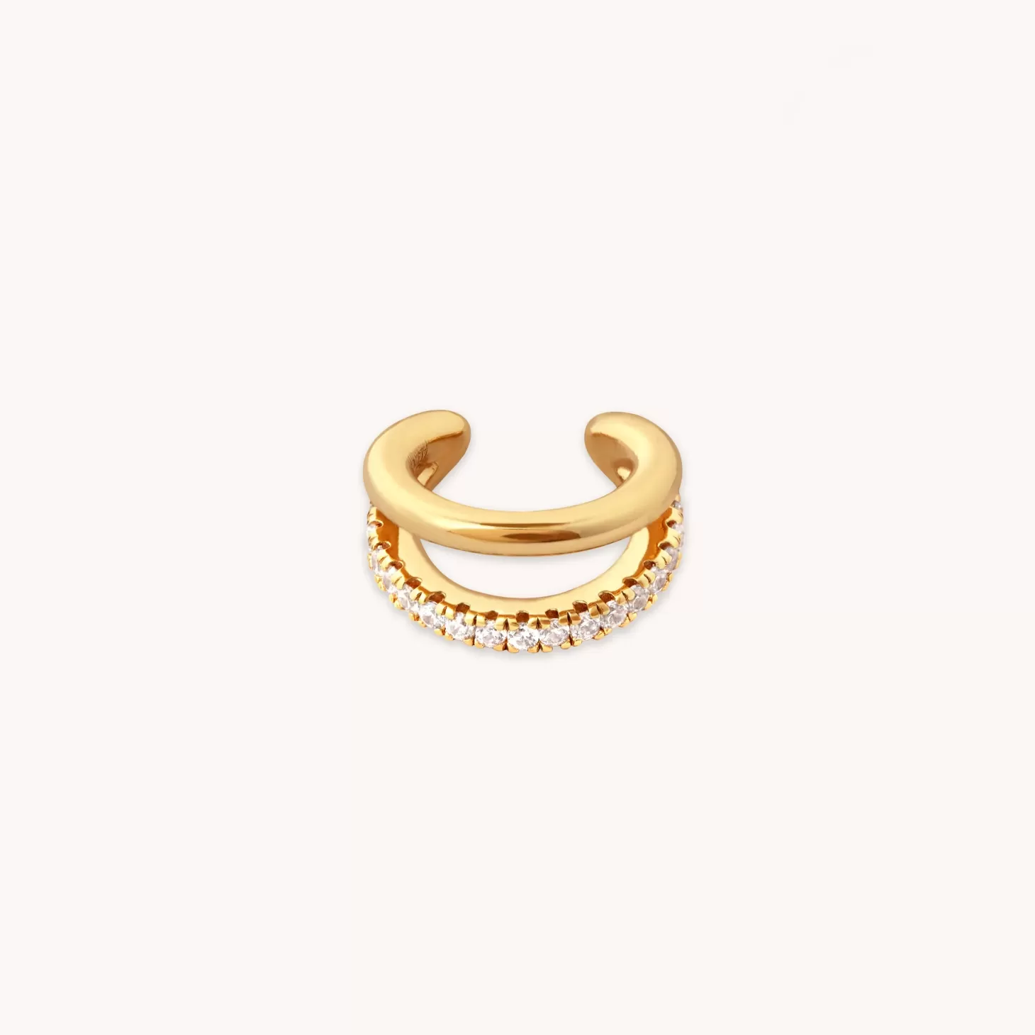 Astrid & Miyu Mini Illusion Ear Cuff In Gold 18K Gold Plated Sterling Silver Fashion