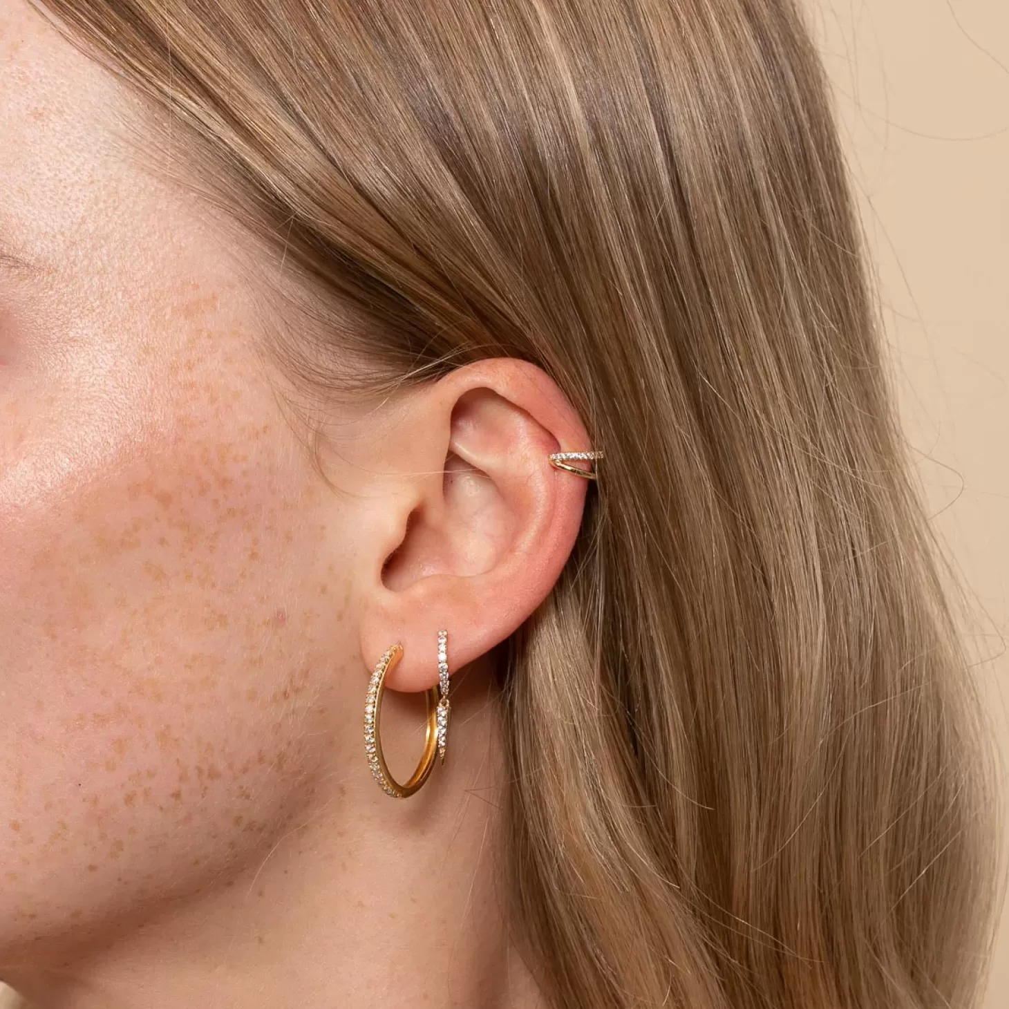Astrid & Miyu Mini Illusion Ear Cuff In Gold 18K Gold Plated Sterling Silver Fashion