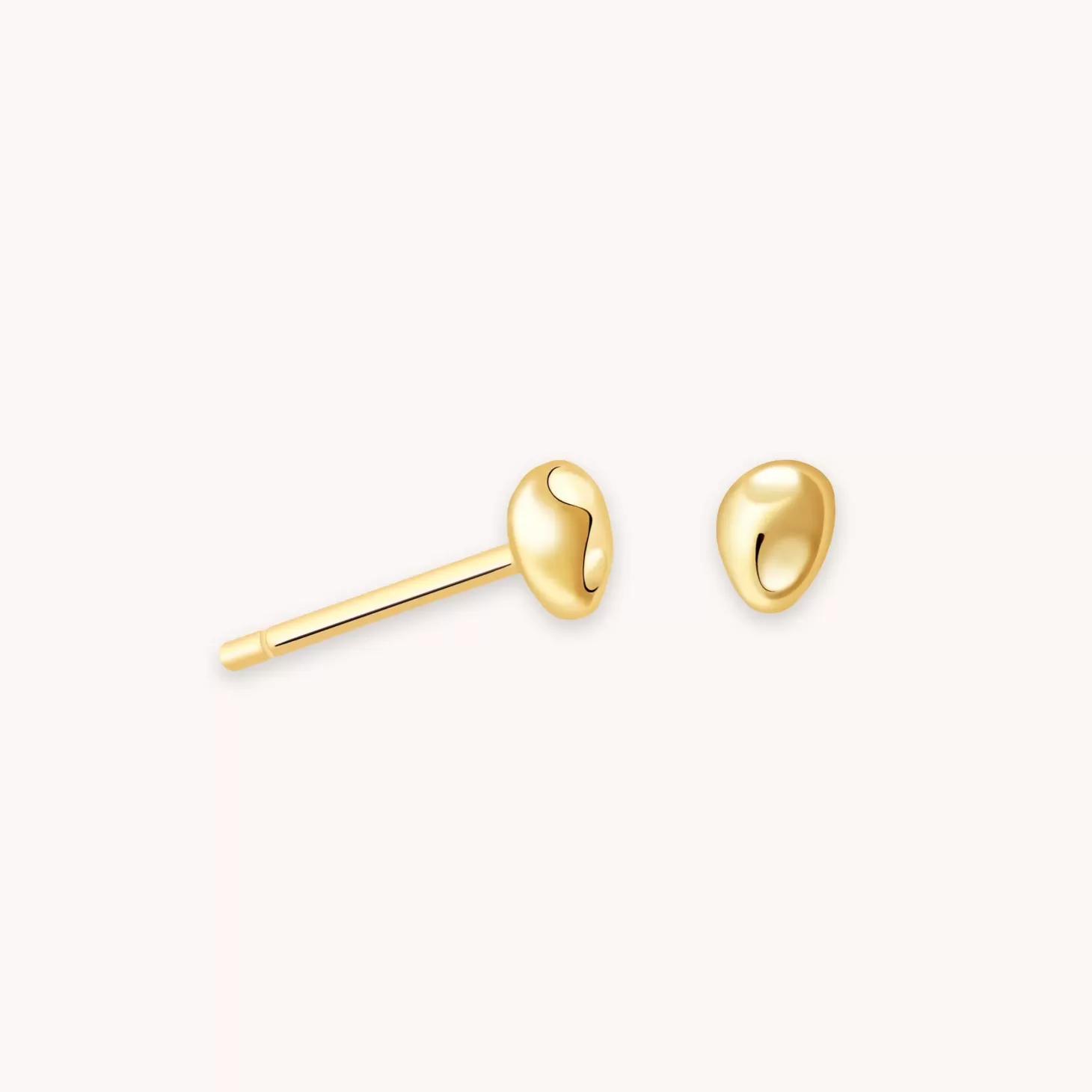 Astrid & Miyu Molten Small Stud Earrings In Gold 18K Gold Plated Sterling Silver New