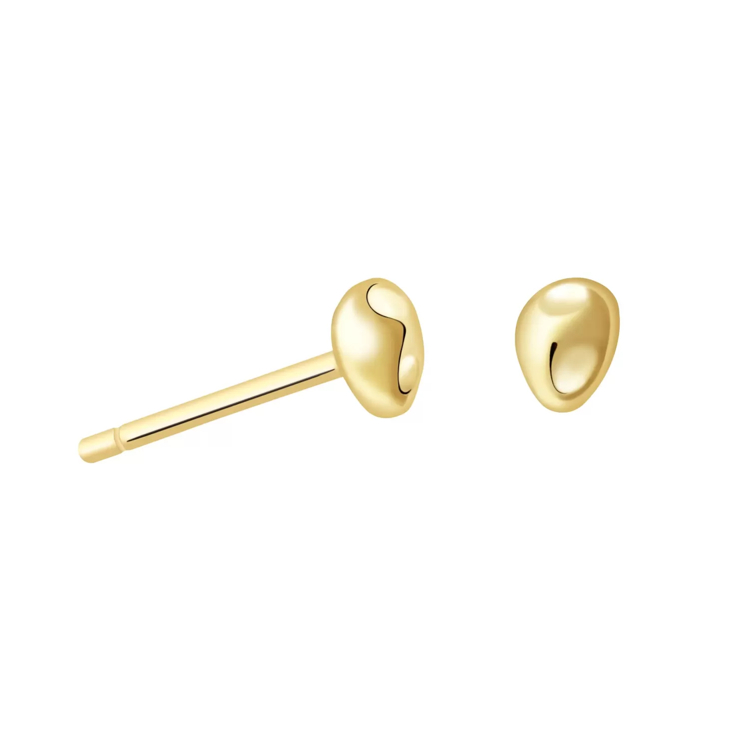 Astrid & Miyu Molten Small Stud Earrings In Gold 18K Gold Plated Sterling Silver New