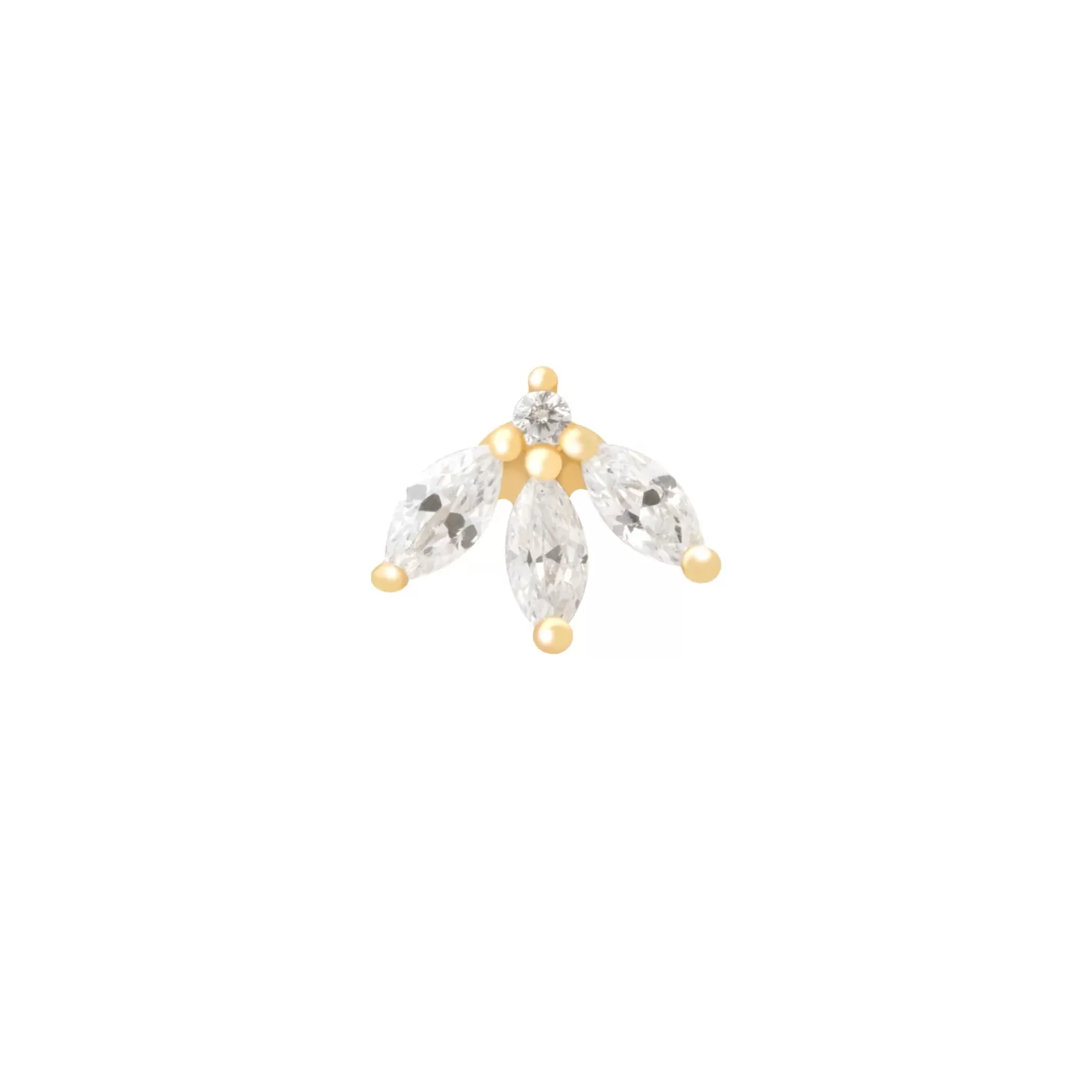 Astrid & Miyu Navette Fan Barbell Earring In Gold 18K Gold Plated Sterling Silver Cheap