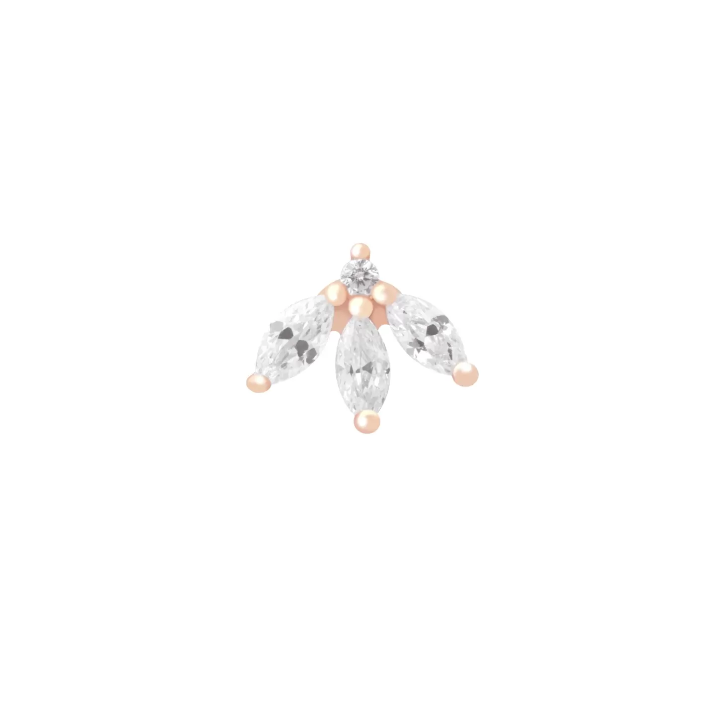 Astrid & Miyu Navette Fan Barbell Earring In Rose Gold 18K Rose Gold Plated Sterling Silver Shop