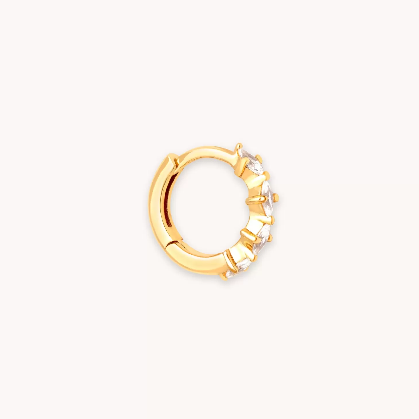 Astrid & Miyu Navette Hoop 8Mm In Gold 18K Gold Plated Sterling Silver Cheap