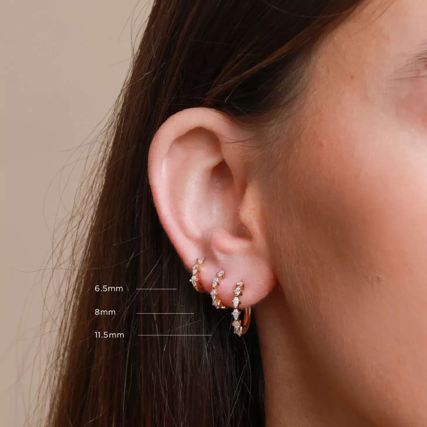 Astrid & Miyu Navette Hoop 8Mm In Gold 18K Gold Plated Sterling Silver Cheap