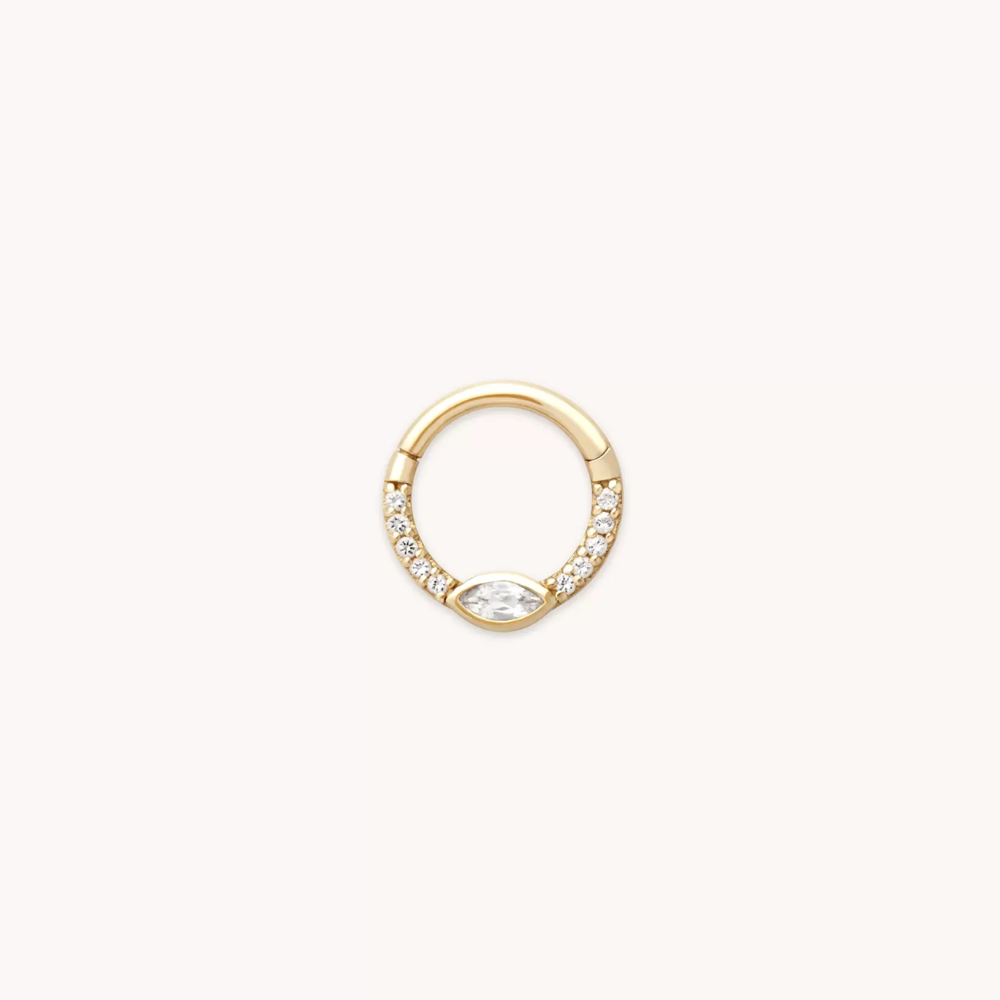 Astrid & Miyu Navette Topaz Daith Hoop In Solid Gold 14K Gold Shop