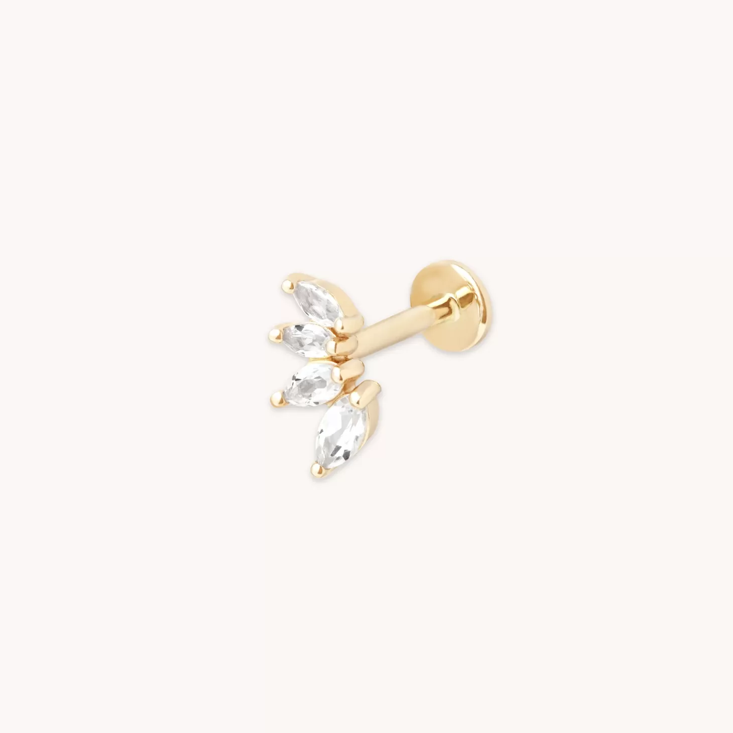 Astrid & Miyu Navette Topaz Fan Stud In Solid Gold 14K Gold Store