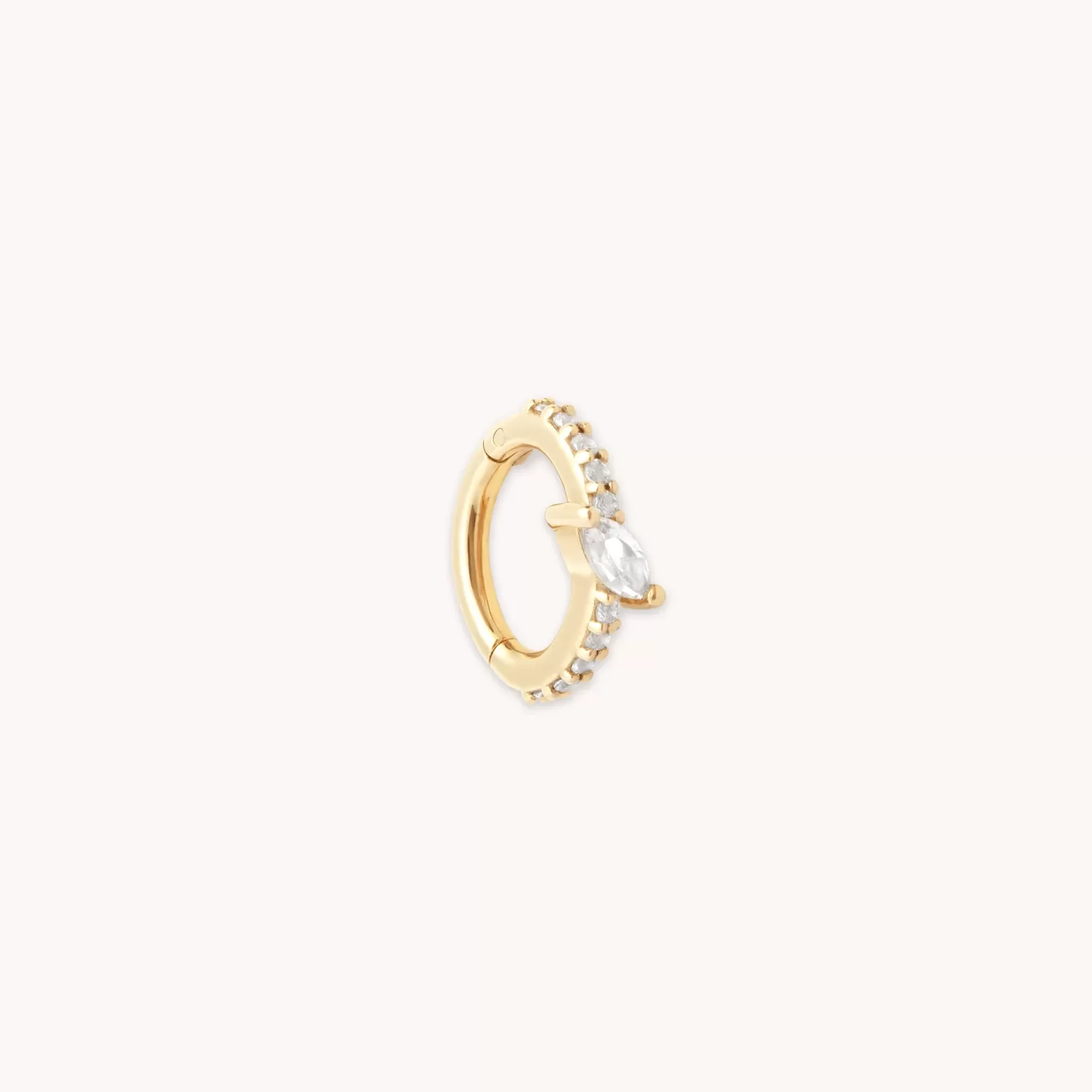 Astrid & Miyu Navette Topaz Rook Hoop In Solid Gold 14K Gold Fashion