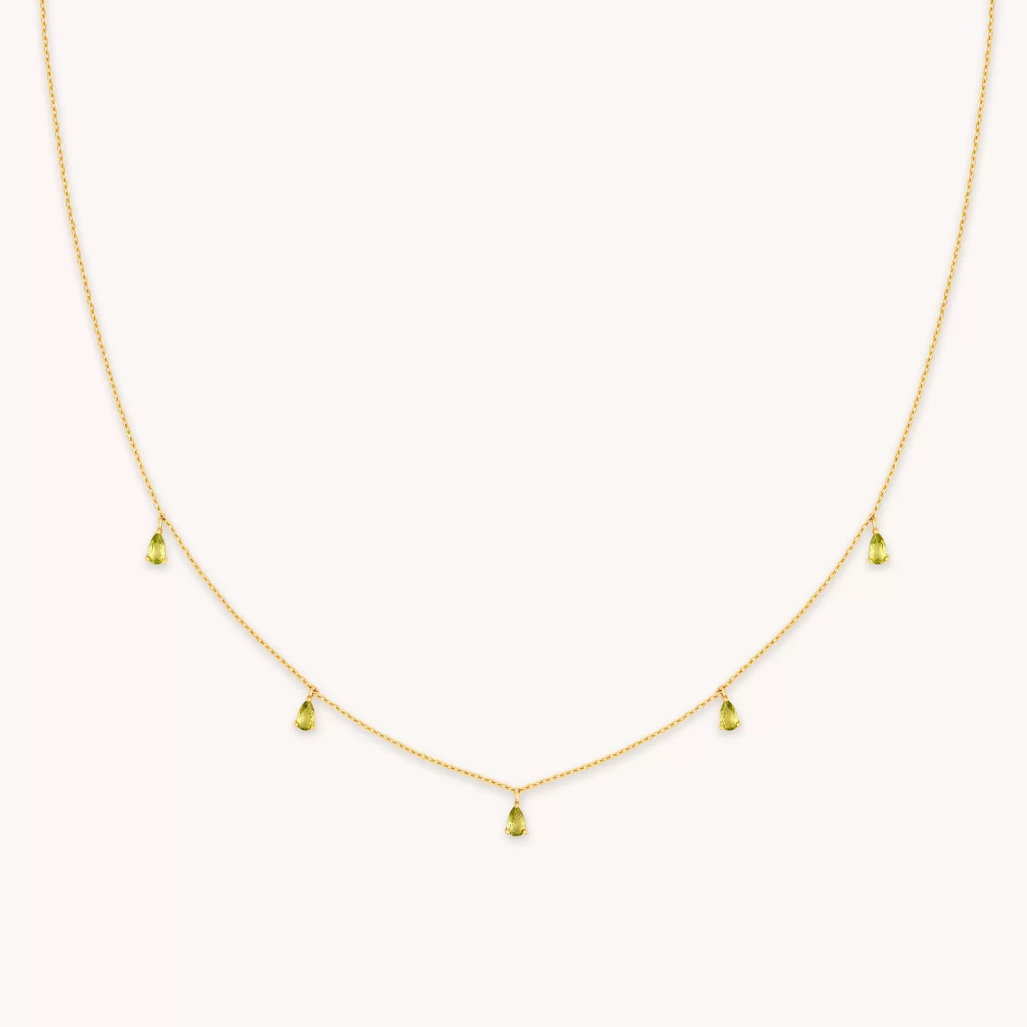 Astrid & Miyu Olivine Charm Necklace In Gold 18K Gold Plated Sterling Silver Shop