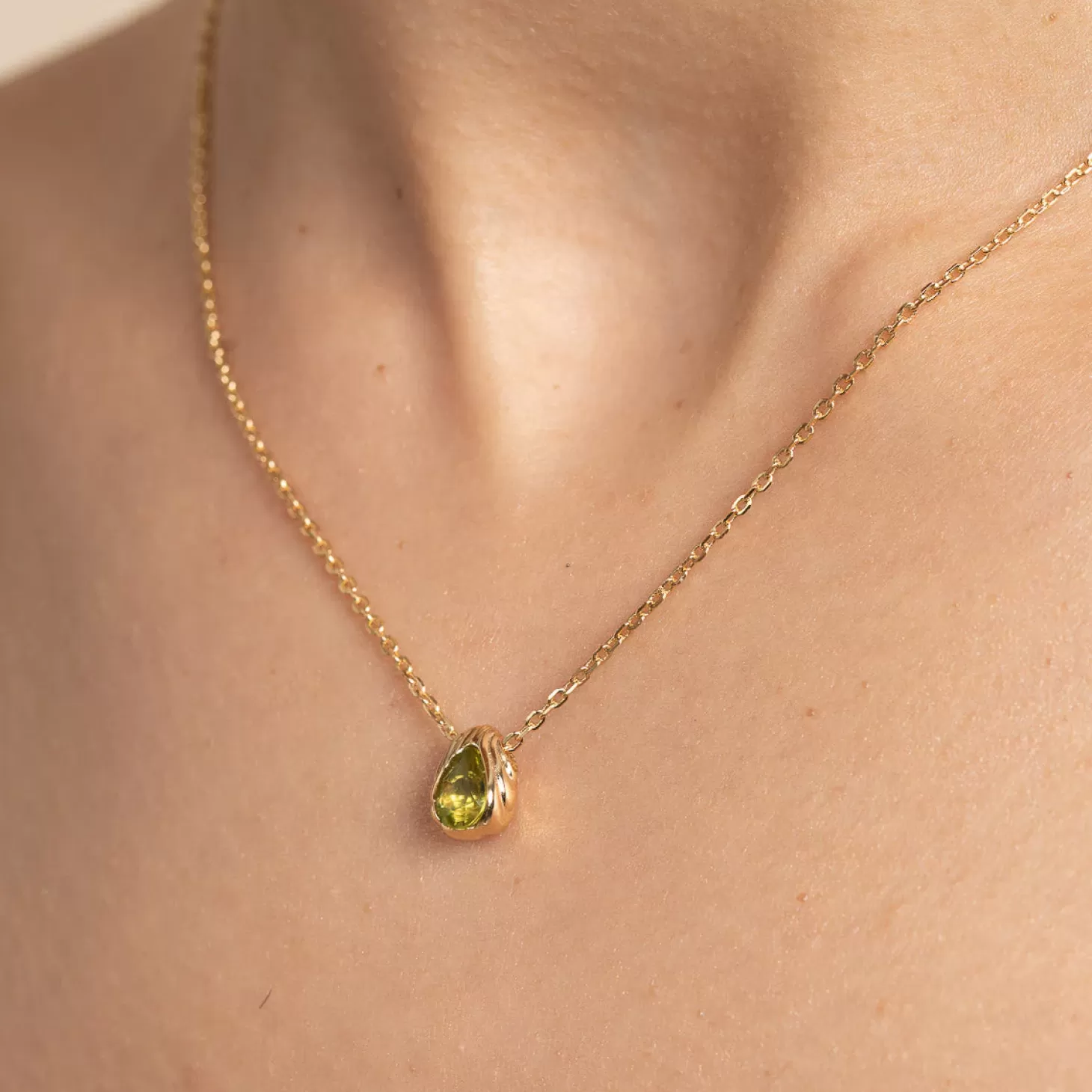 Astrid & Miyu Olivine Pendant Necklace In Gold 18K Gold Plated Sterling Silver Store