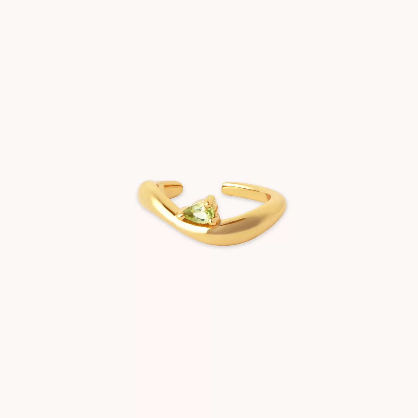 Astrid & Miyu Olivine Wave Ear Cuff In Gold 18K Gold Plated Sterling Silver Fashion