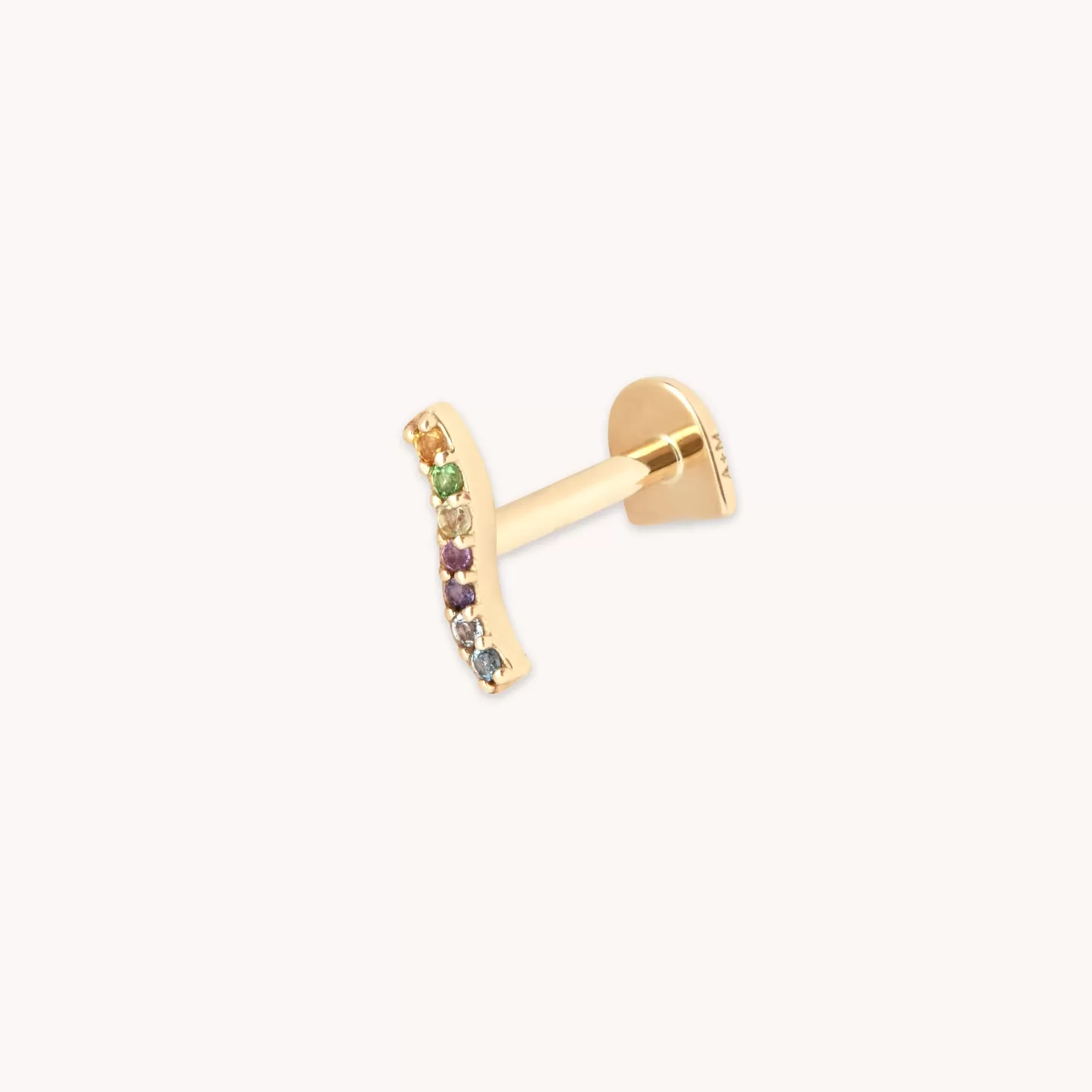 Astrid & Miyu Ombre Wave Piercing Stud In Solid Gold 14K Gold Hot