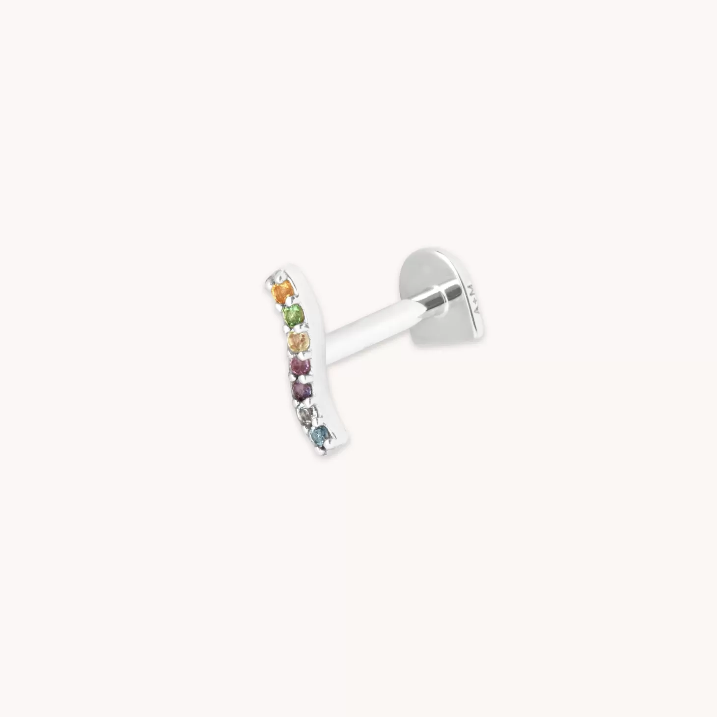 Astrid & Miyu Ombre Wave Piercing Stud In Solid White Gold 14K White Gold Best