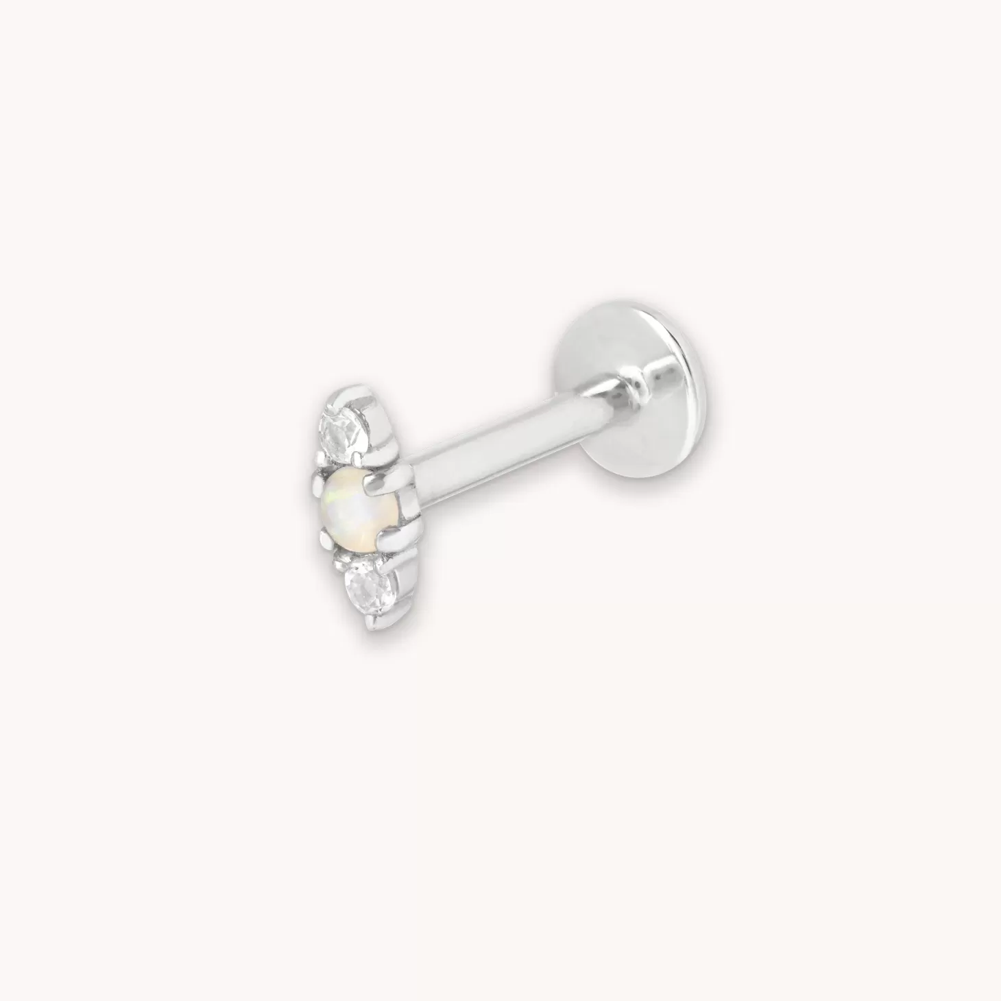 Astrid & Miyu Opal Cluster Piercing Stud In Solid White Gold 14K White Gold Best