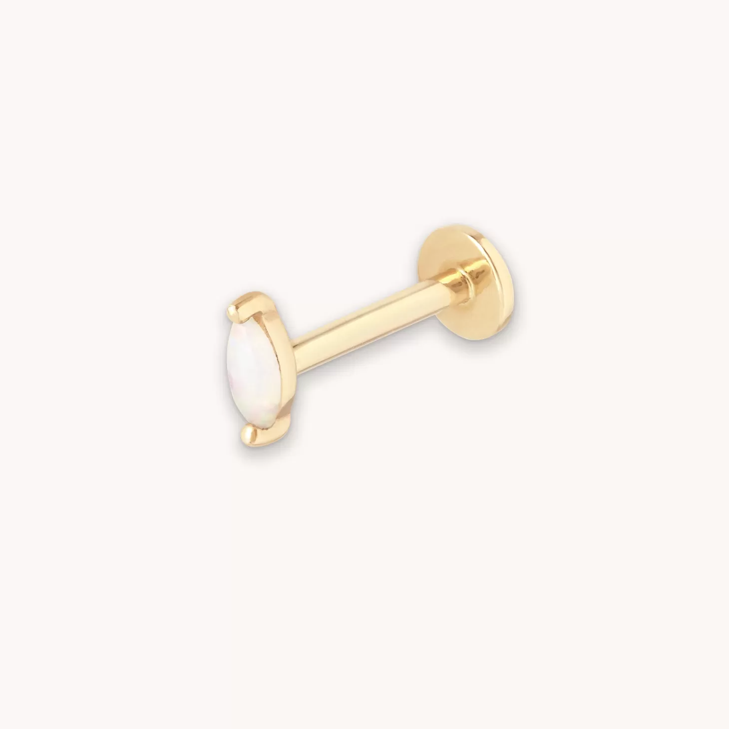 Astrid & Miyu Opal Marquise Piercing Stud In Solid Gold 14K Gold Fashion