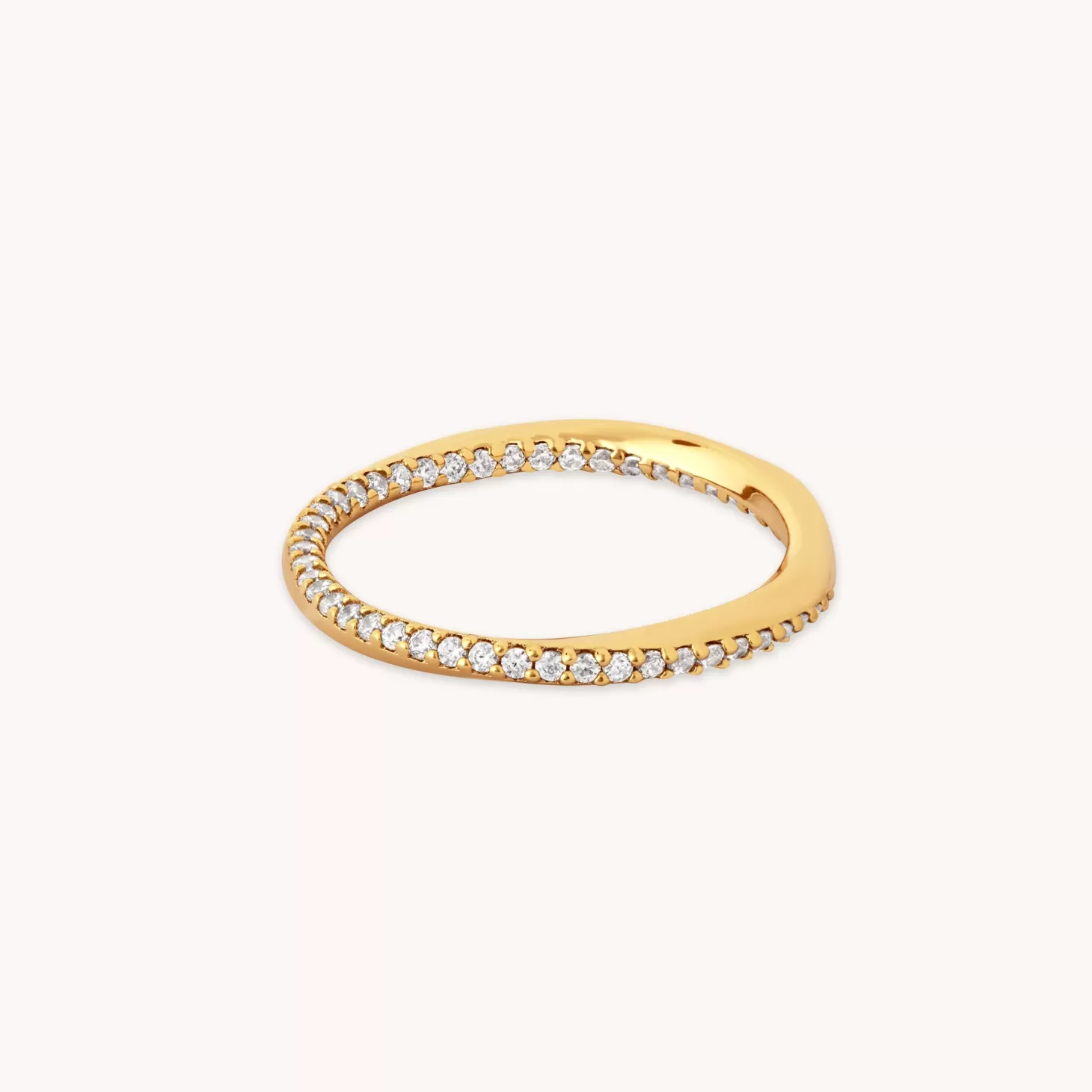 Astrid & Miyu Orbit Crystal Band Ring In Gold 18K Gold Plated Sterling Silver Outlet