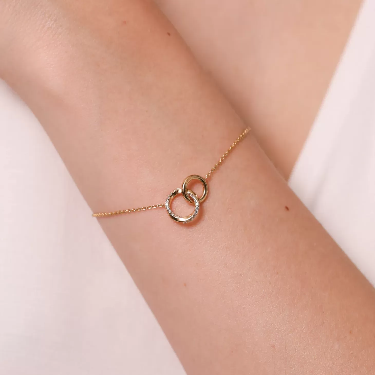 Astrid & Miyu Orbit Crystal Bracelet In Gold 18K Gold Plated Sterling Silver Store