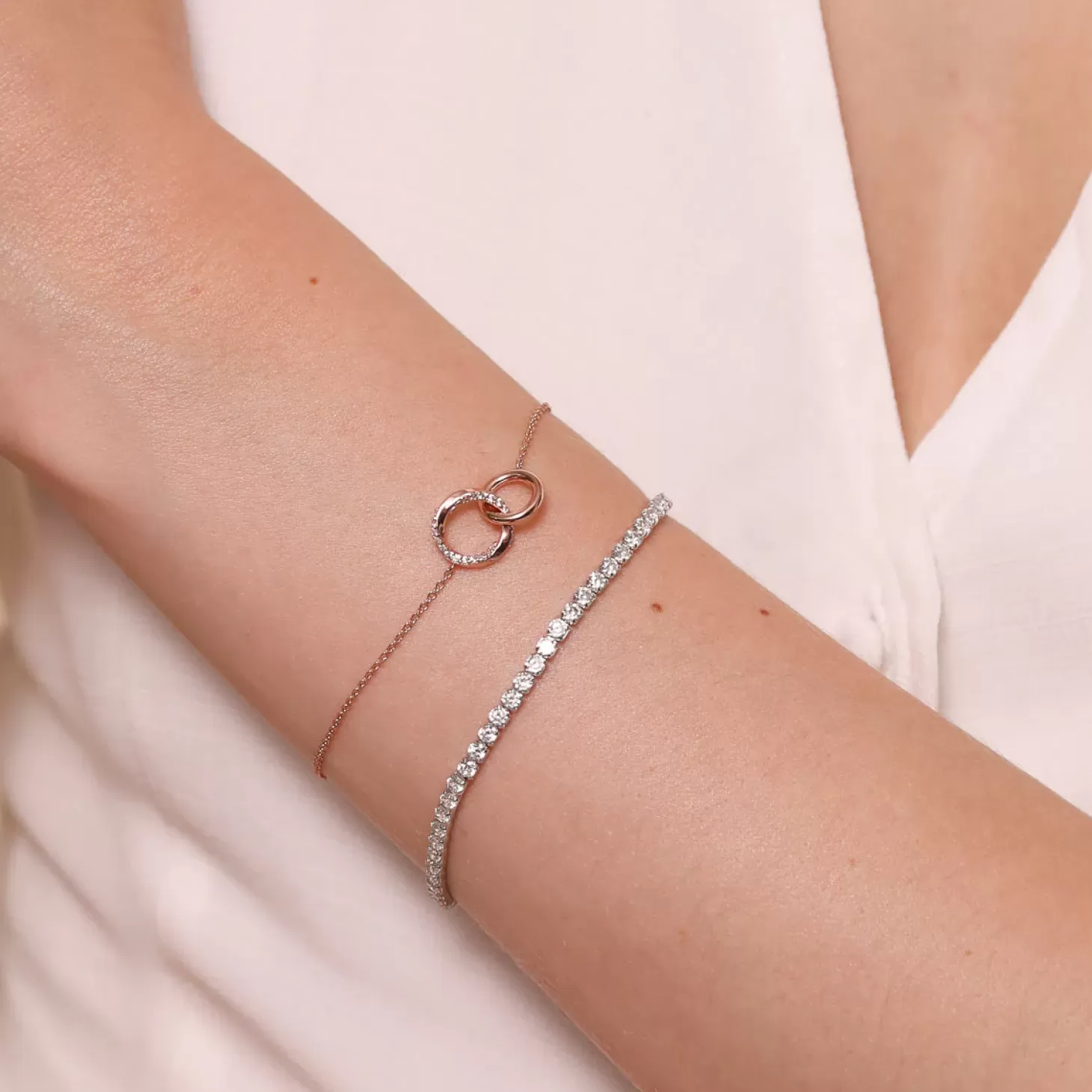Astrid & Miyu Orbit Crystal Bracelet In Rose Gold 18K Rose Gold Plated Sterling Silver Outlet