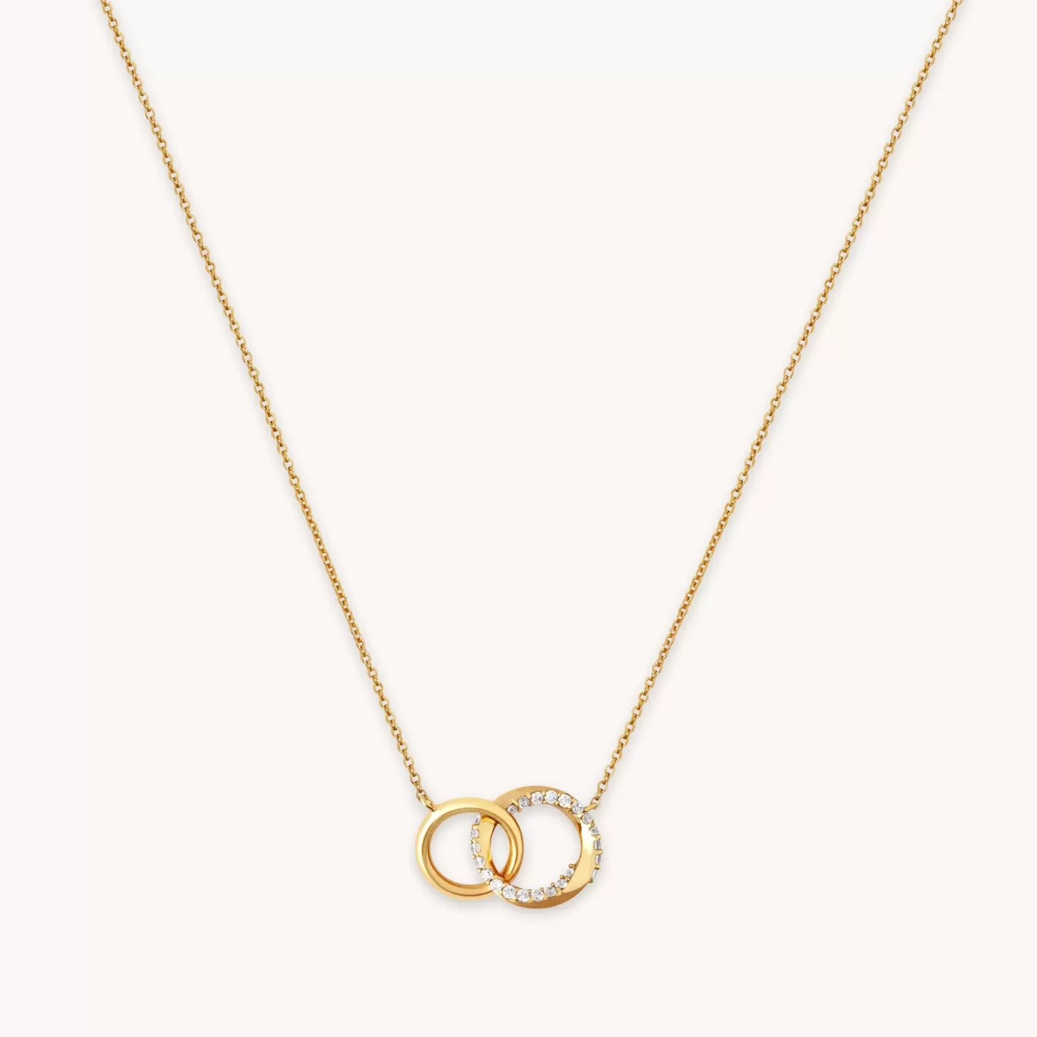 Astrid & Miyu Orbit Crystal Chain Necklace In Gold 18K Gold Plated Sterling Silver Best