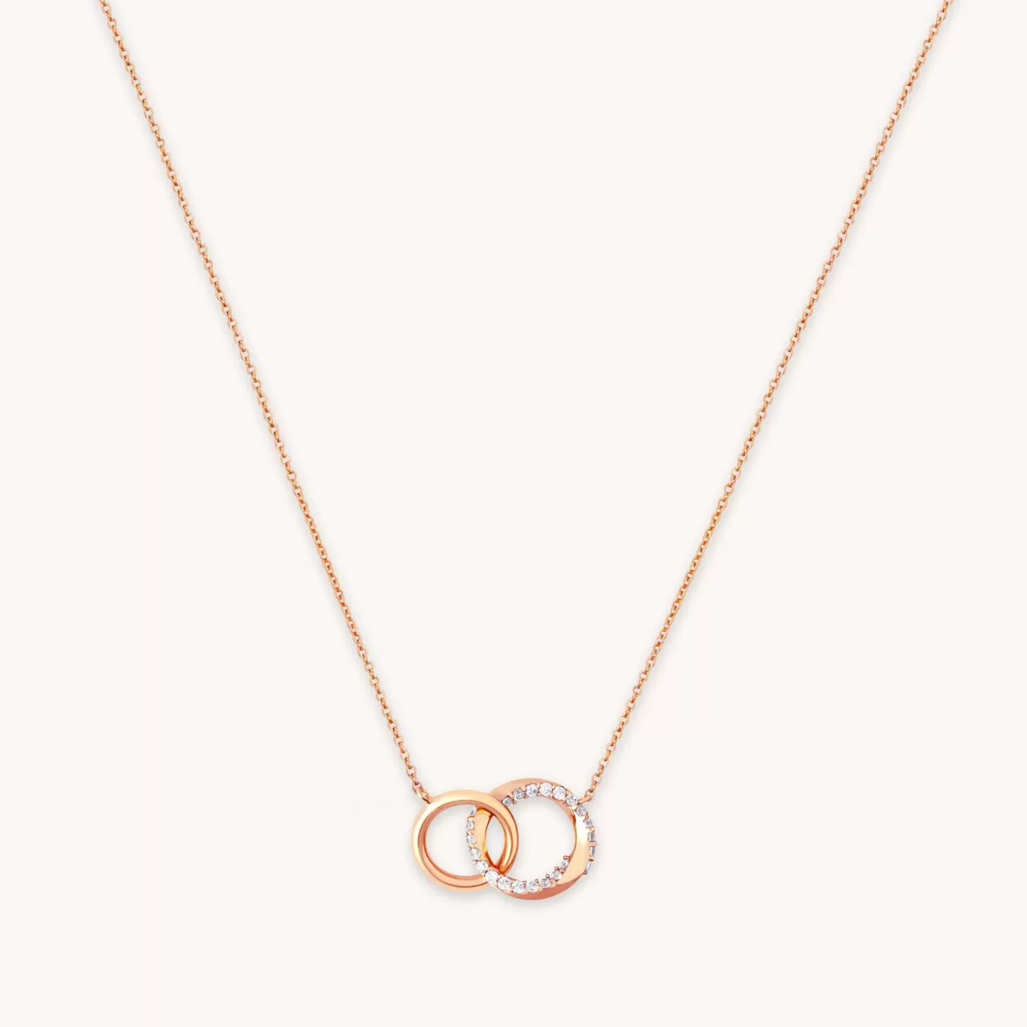 Astrid & Miyu Orbit Crystal Chain Necklace In Rose Gold 18K Rose Gold Plated Sterling Silver Hot