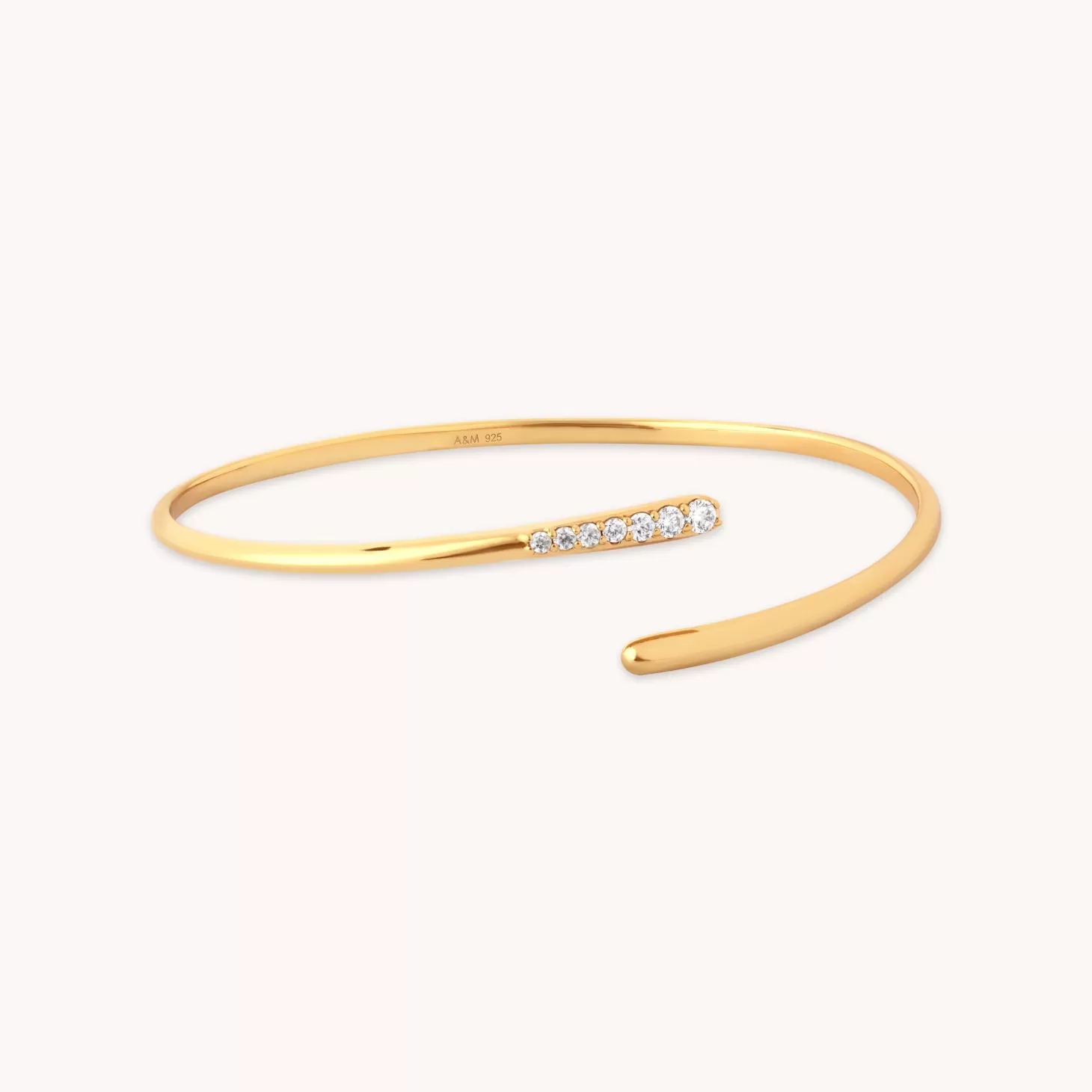 Astrid & Miyu Orbit Crystal Cuff In Gold 18K Gold Plated Sterling Silver New