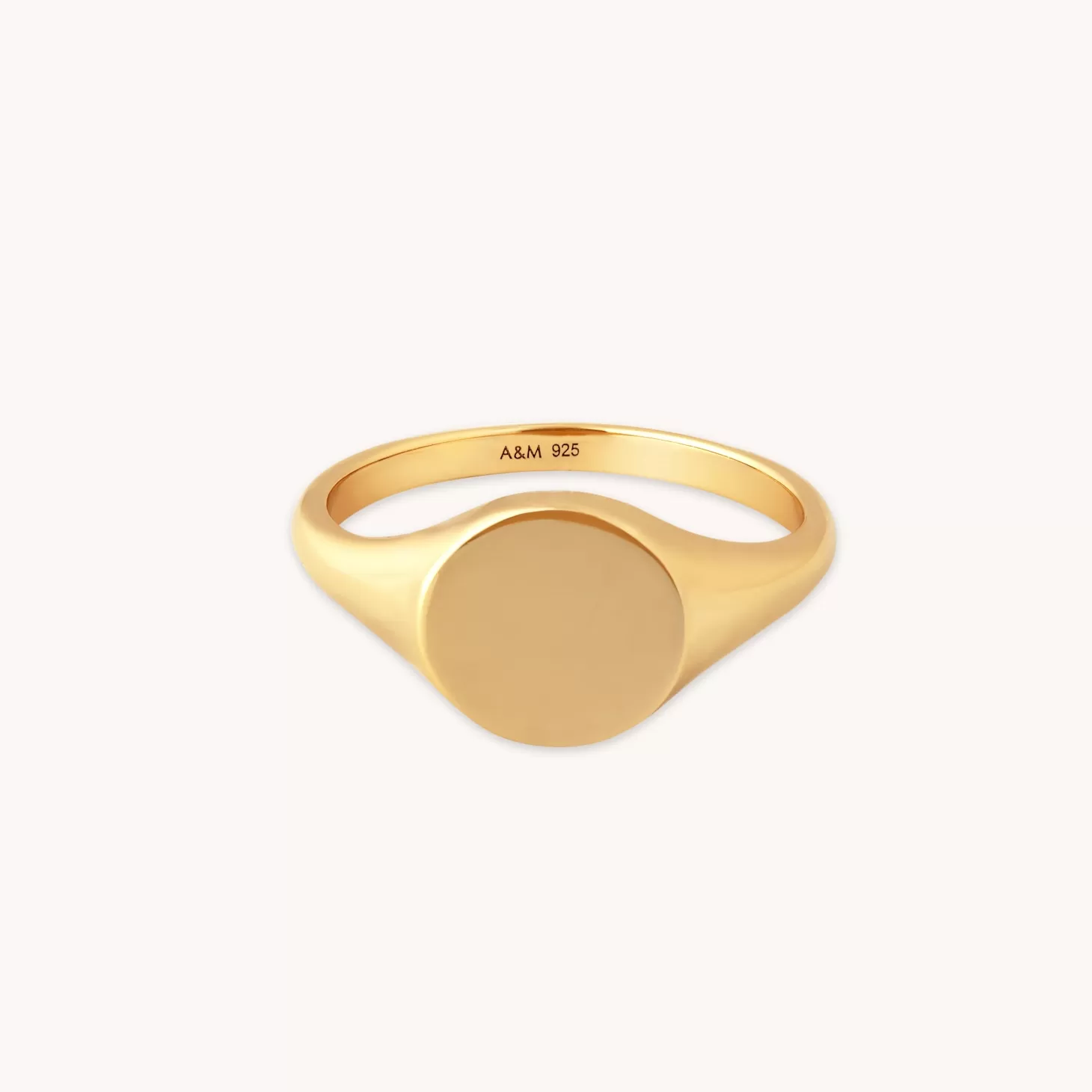 Astrid & Miyu Orbit Signet Ring In Gold 18K Gold Plated Sterling Silver Sale