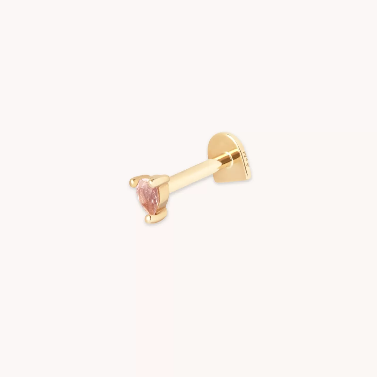Astrid & Miyu Peach Pear Piercing Stud In Solid Gold 14K Gold Best