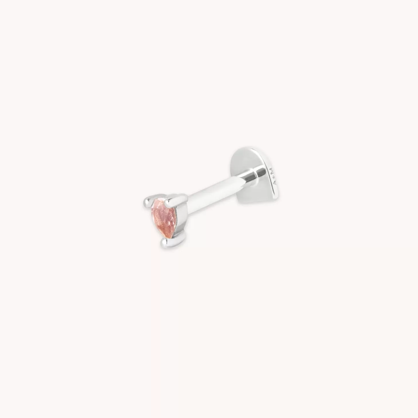 Astrid & Miyu Peach Pear Piercing Stud In Solid White Gold 14K White Gold Hot