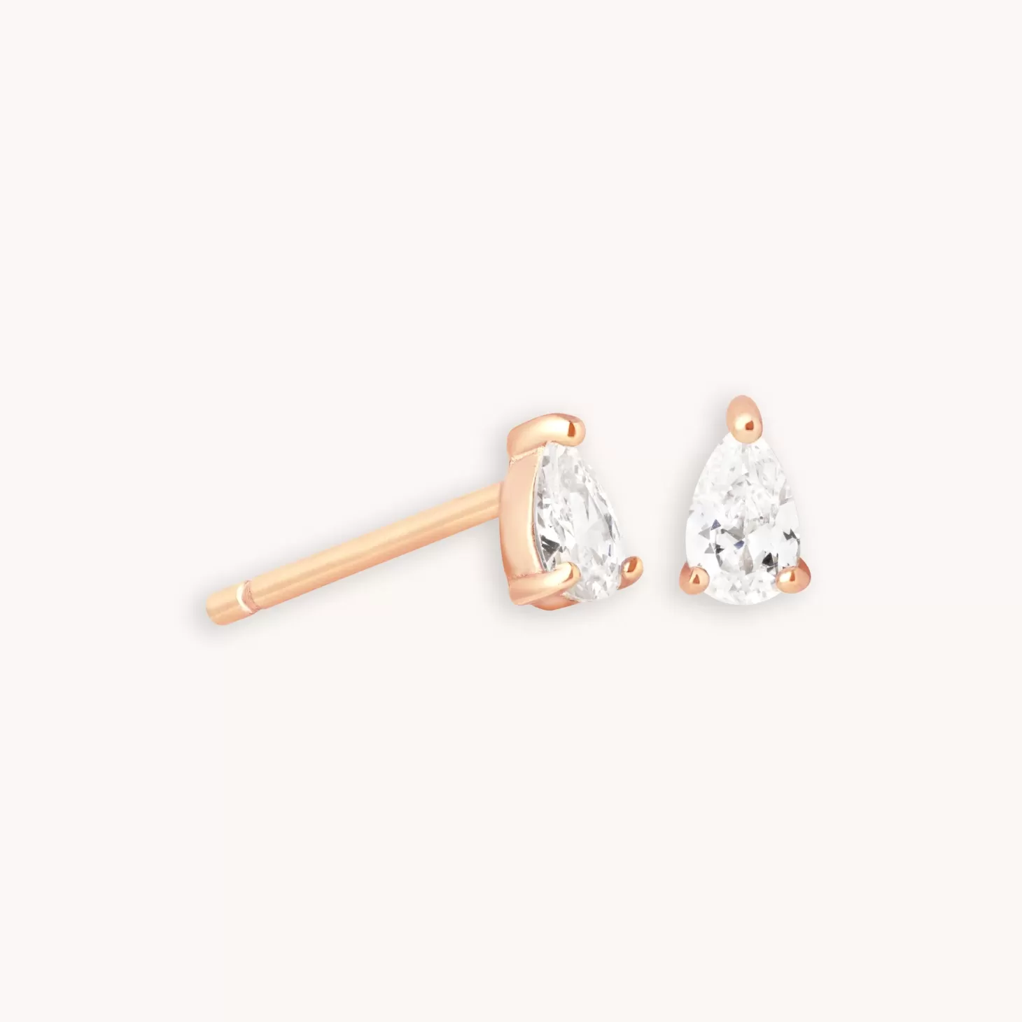 Astrid & Miyu Pear Crystal Stud Earrings In Rose Gold 18K Rose Gold Plated Sterling Silver Cheap