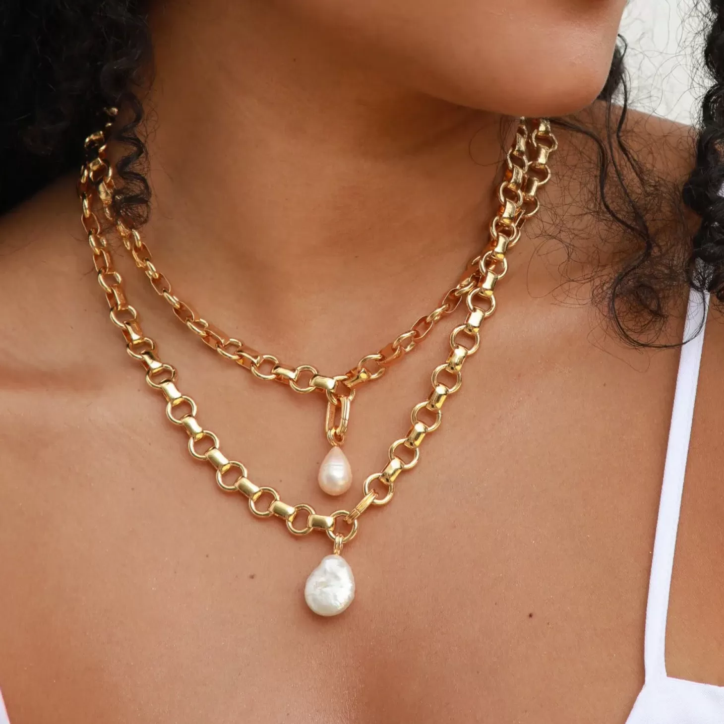 Astrid & Miyu Pearl Pendant Charm In Gold 18K Gold Plated Sterling Silver Best