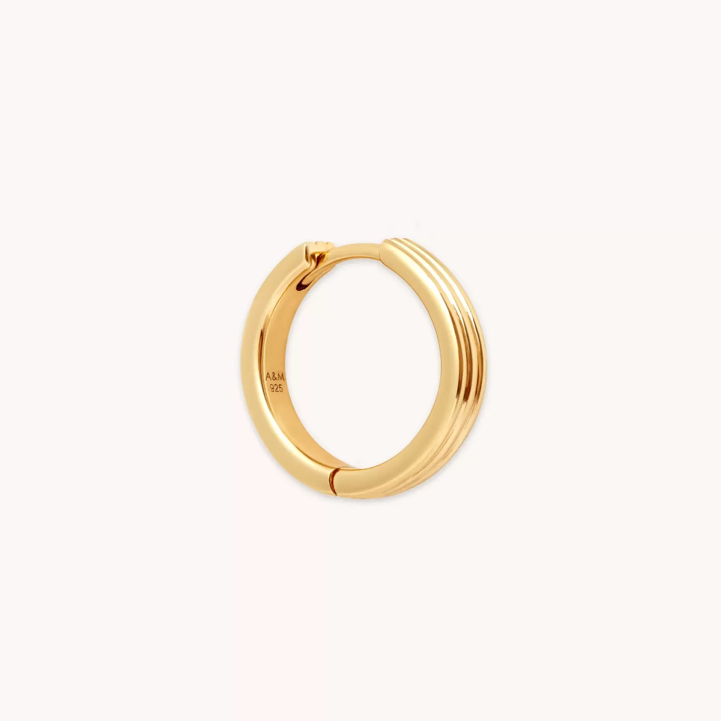 Astrid & Miyu Pleated 11.5Mm Hoop In Gold 18K Gold Plated Sterling Silver Best Sale