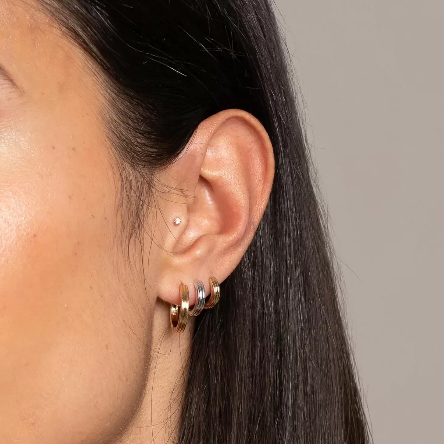 Astrid & Miyu Pleated 11.5Mm Hoop In Gold 18K Gold Plated Sterling Silver Best Sale