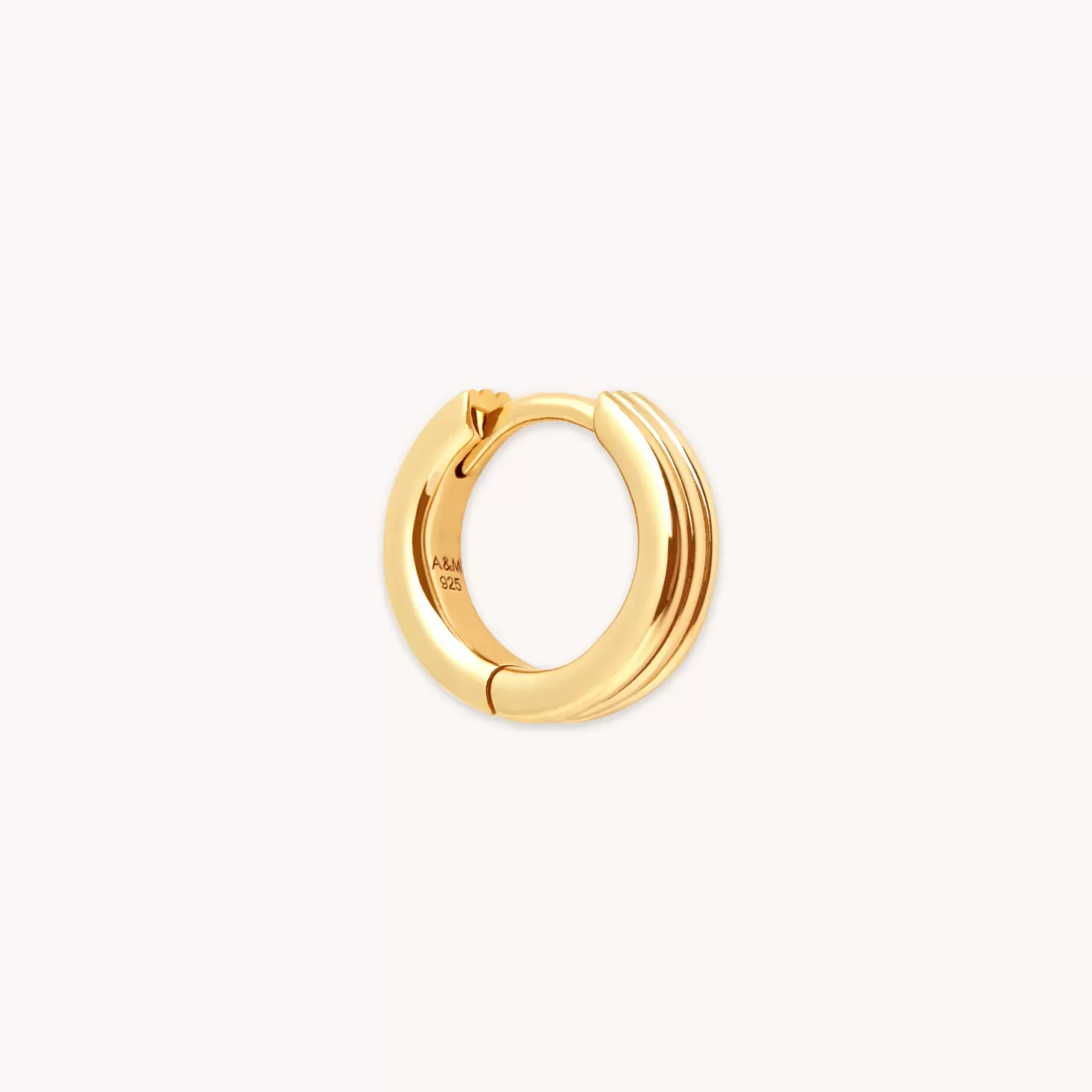 Astrid & Miyu Pleated 8Mm Hoop In Gold 18K Gold Plated Sterling Silver Clearance