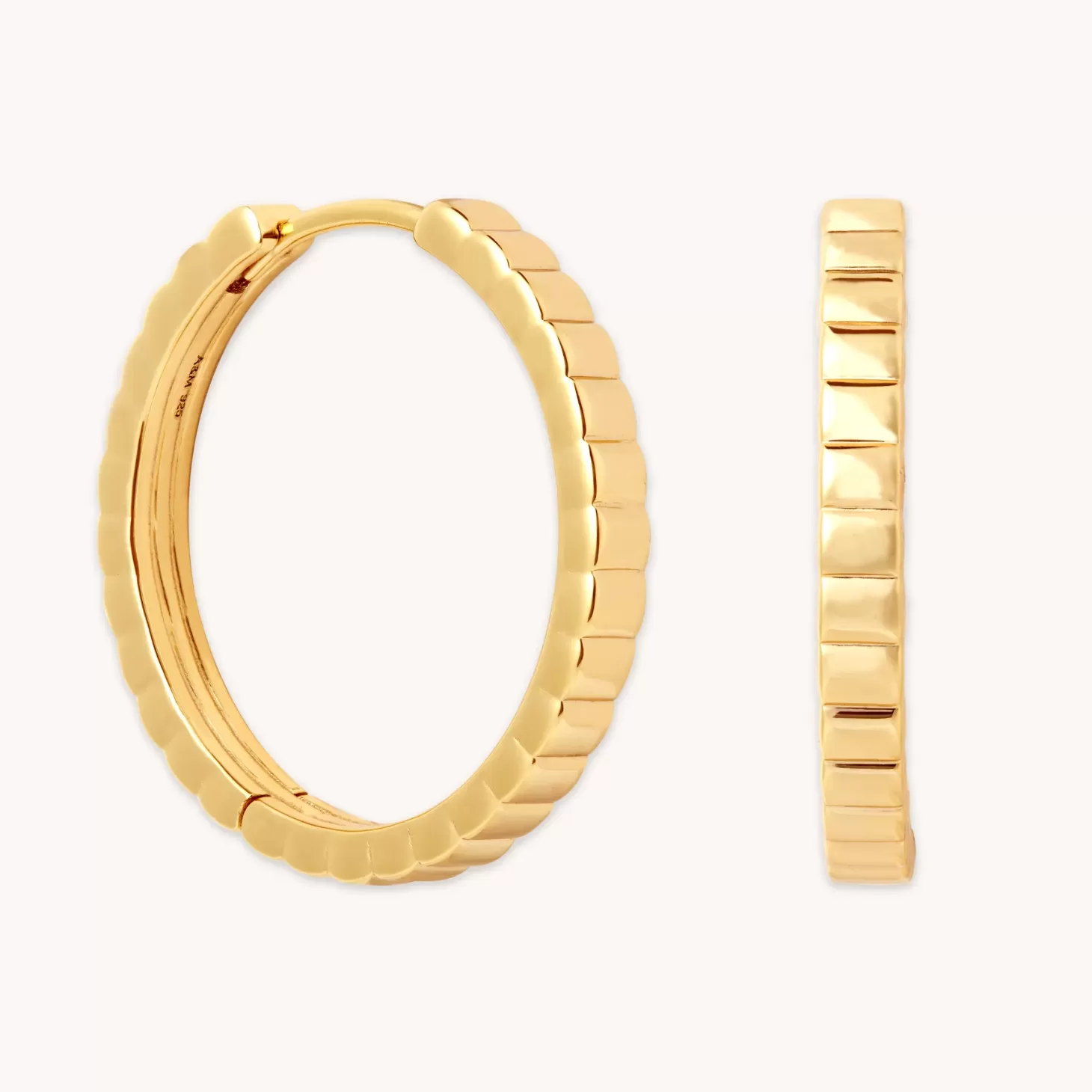 Astrid & Miyu Pleated Hoops In Gold 18K Gold Plated Sterling Silver Sale