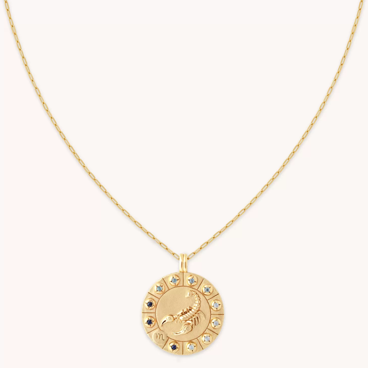 Astrid & Miyu Scorpio Bold Zodiac Pendant Necklace In Gold 18K Gold Plated Sterling Silver Discount