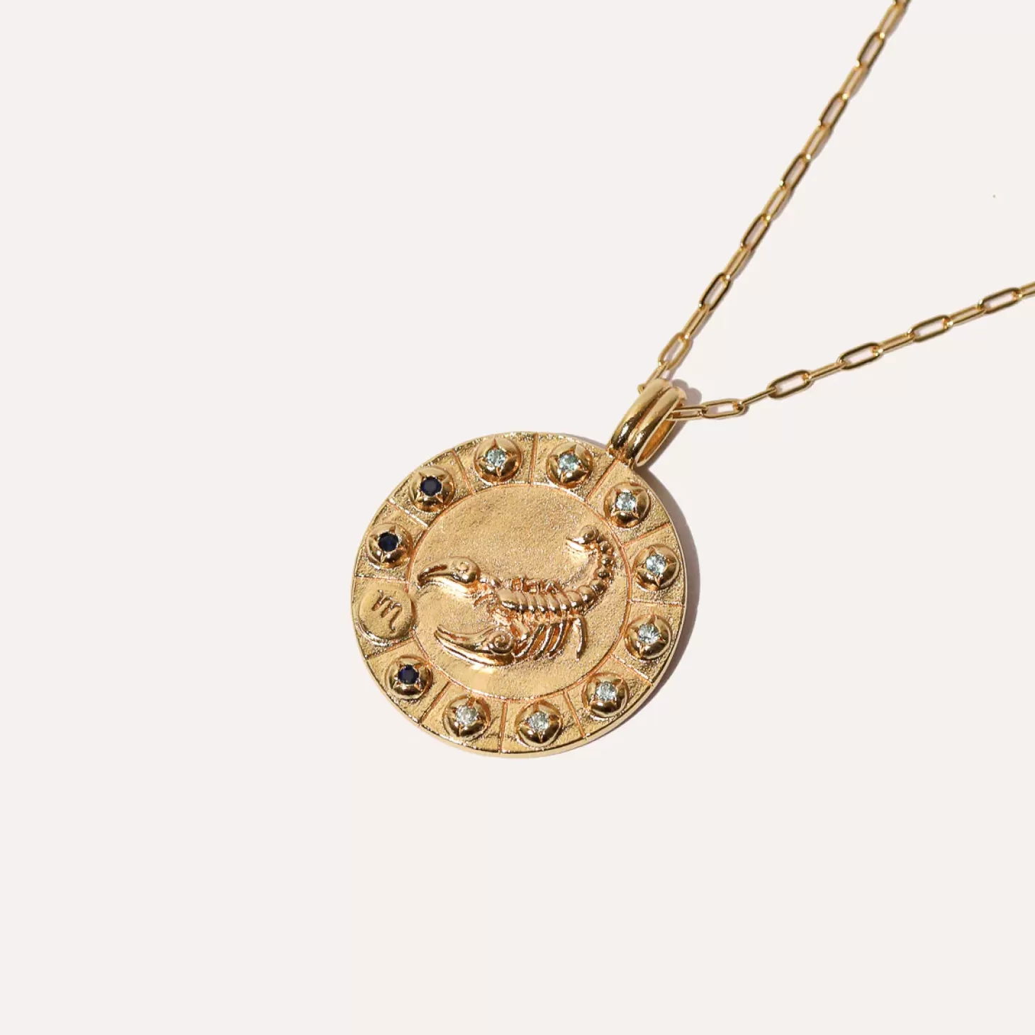 Astrid & Miyu Scorpio Bold Zodiac Pendant Necklace In Gold 18K Gold Plated Sterling Silver Discount
