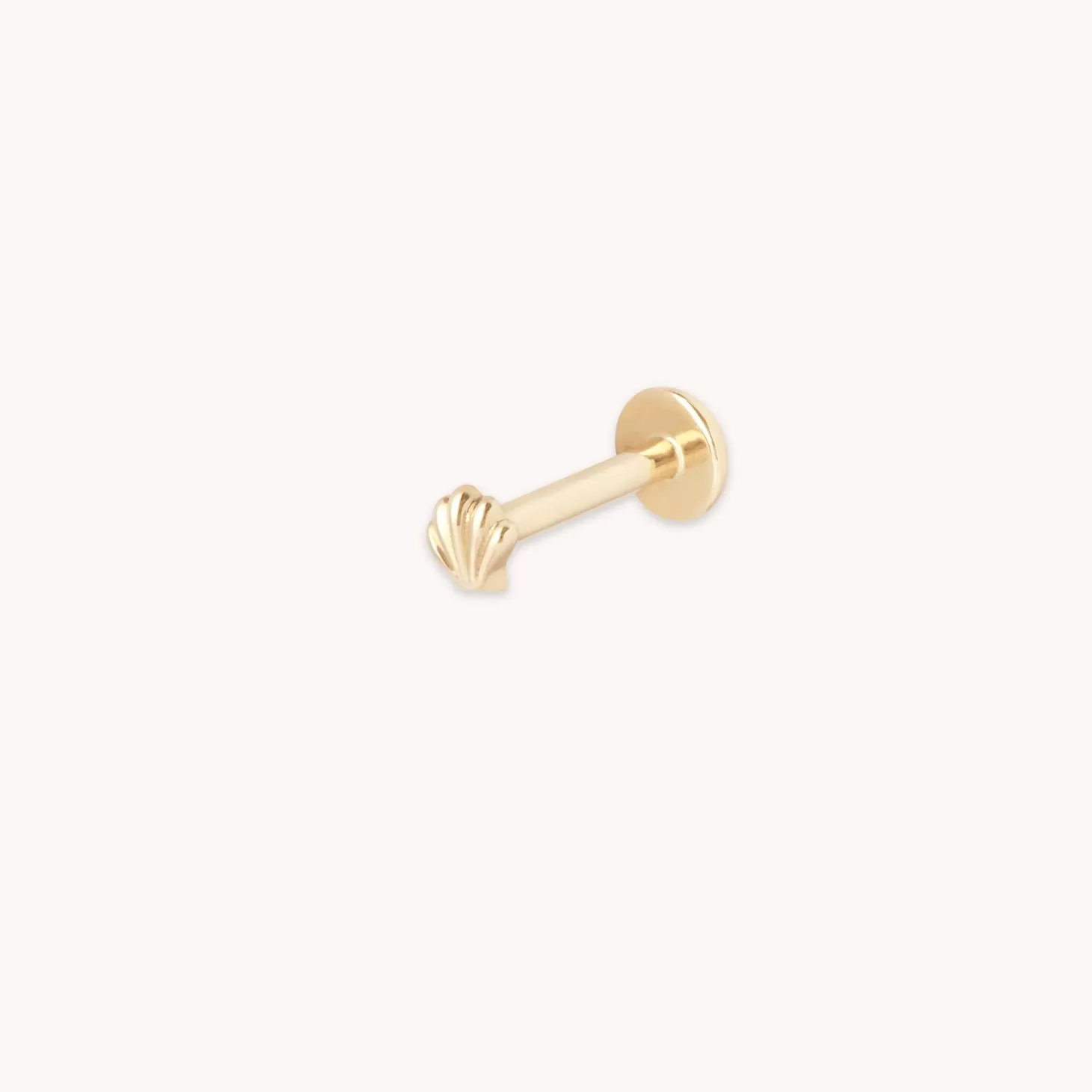 Astrid & Miyu Shell Piercing Stud In Solid Gold 14K Gold Fashion